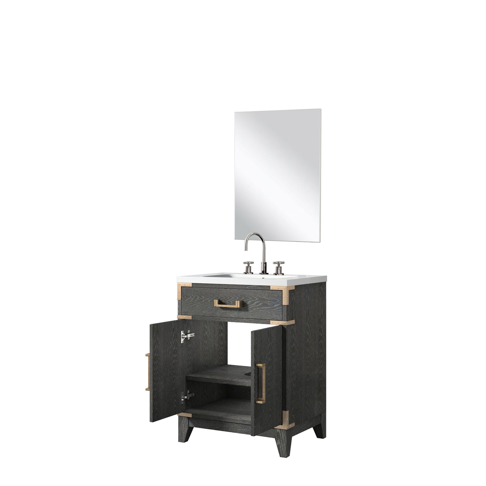 Laurel 24 in W x 18 in D Black Oak Single Bath Vanity