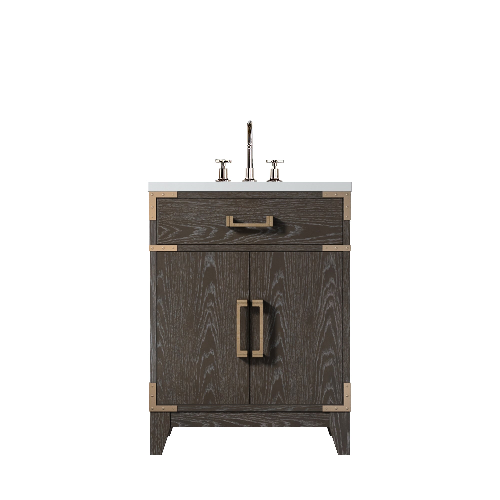 Laurel 24 in W x 18 in D Brown Oak Single Bath Vanity