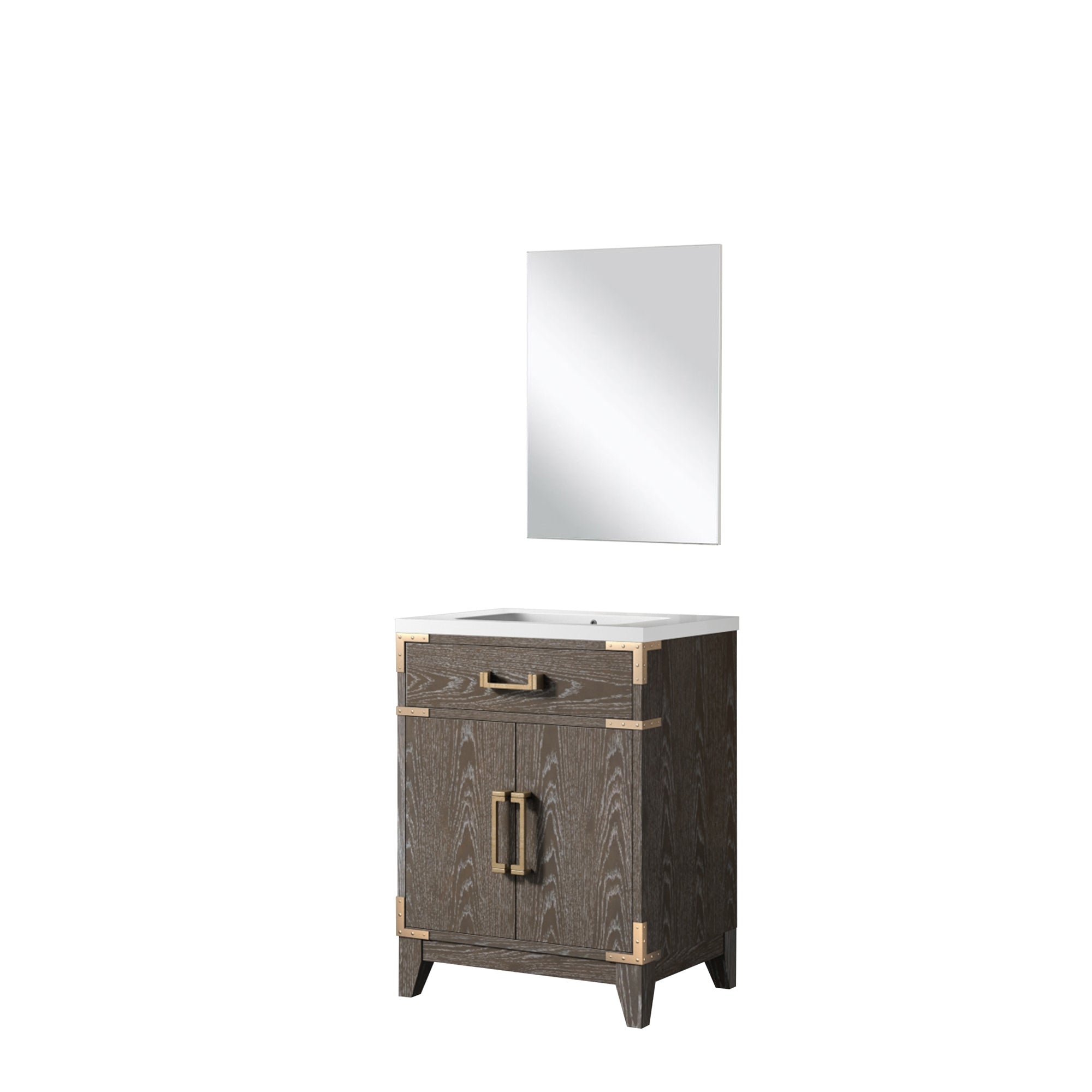 Laurel 24 in W x 18 in D Brown Oak Single Bath Vanity