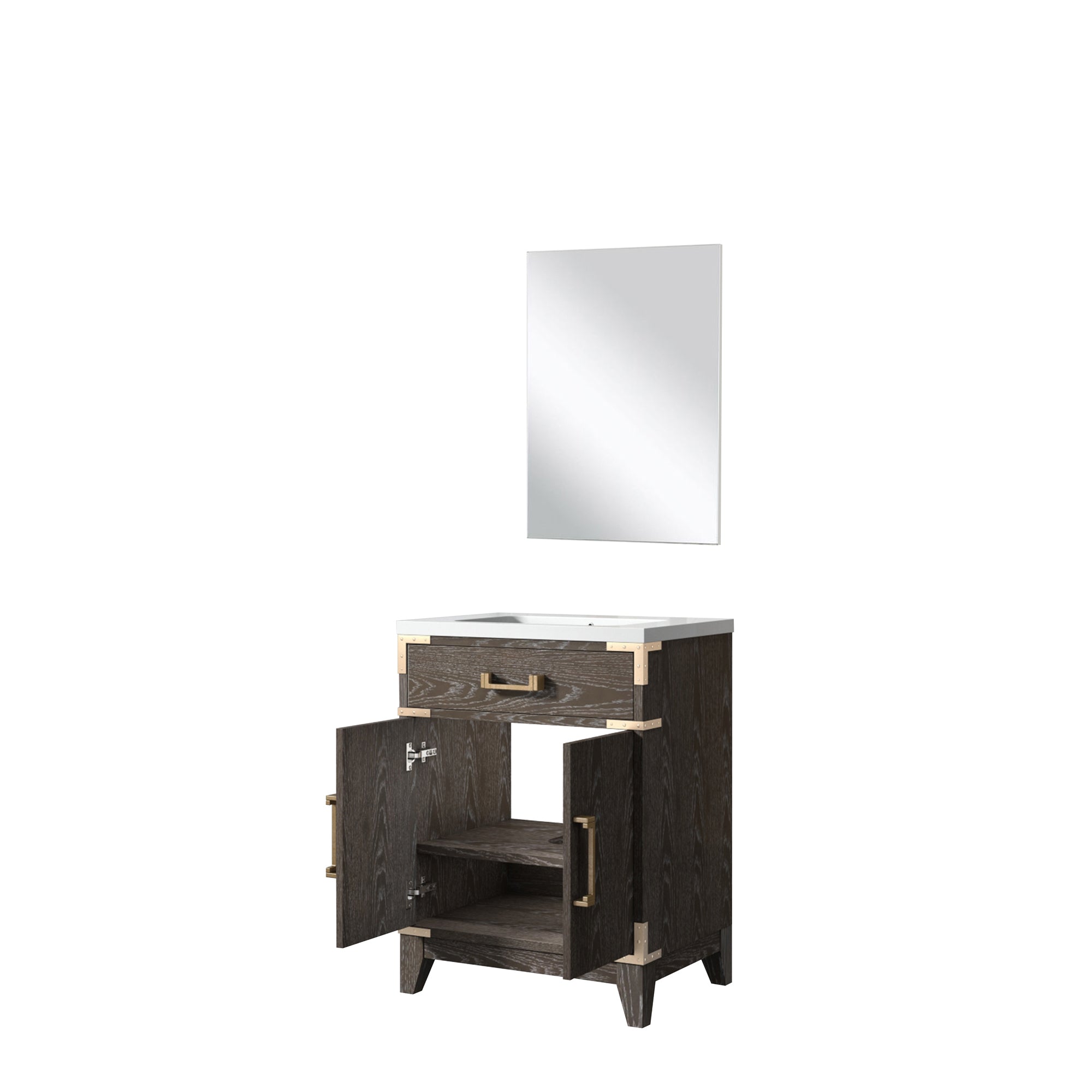 Laurel 24 in W x 18 in D Brown Oak Single Bath Vanity