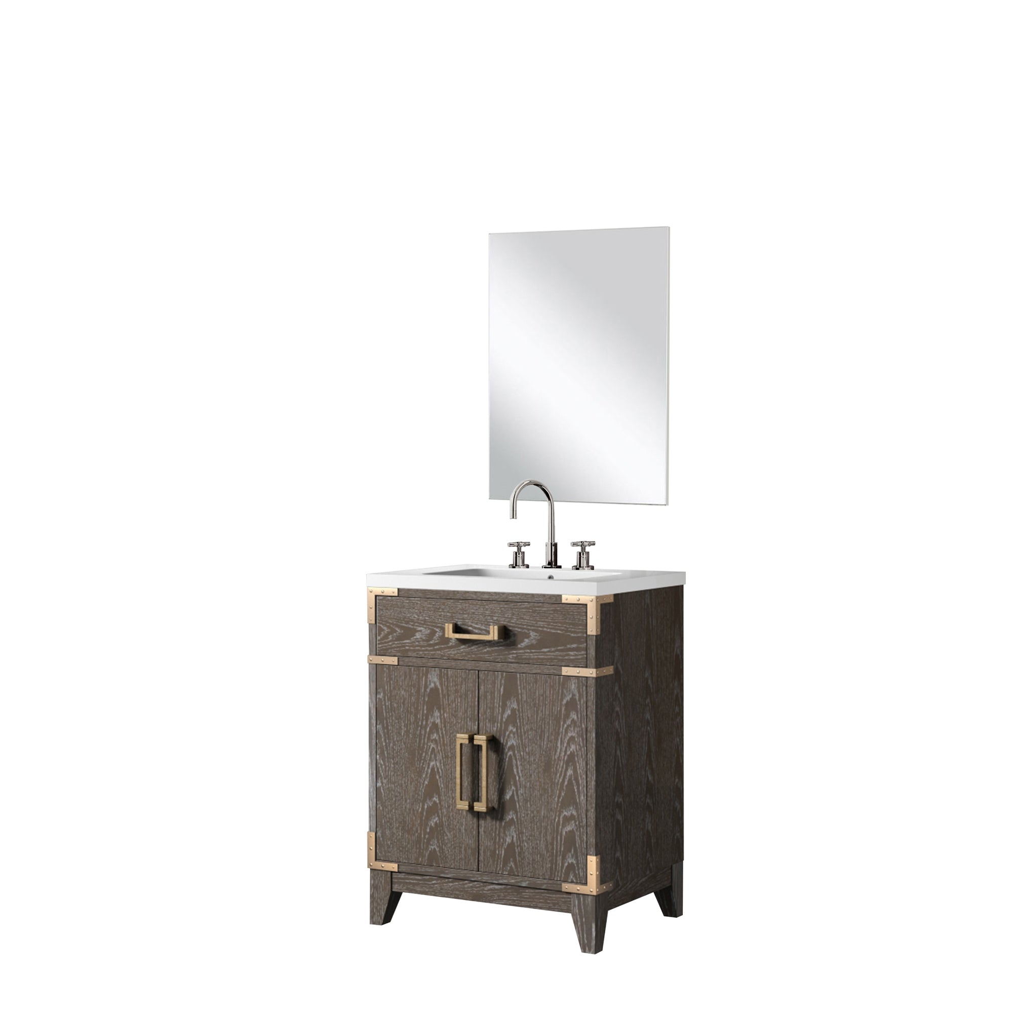 Laurel 24 in W x 18 in D Brown Oak Single Bath Vanity