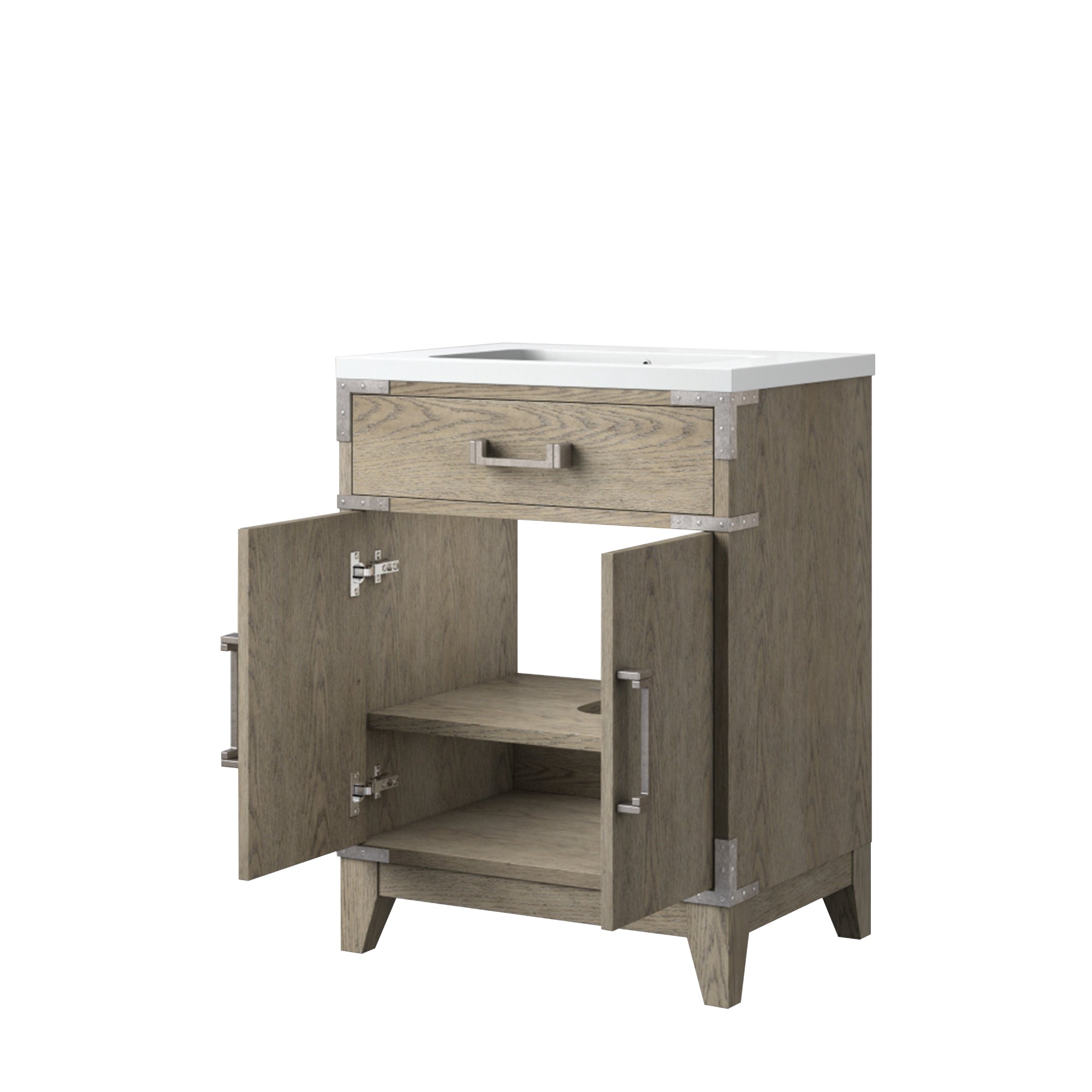 Laurel 24 in W x 18 in D Grey Oak Single Bath Vanity