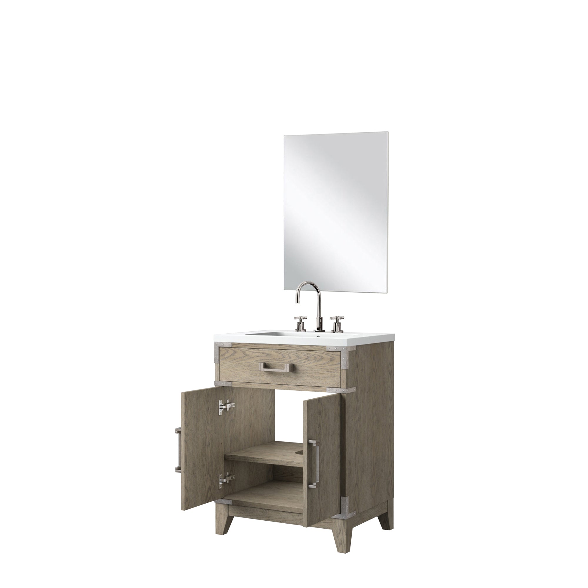 Laurel 24 in W x 18 in D Grey Oak Single Bath Vanity