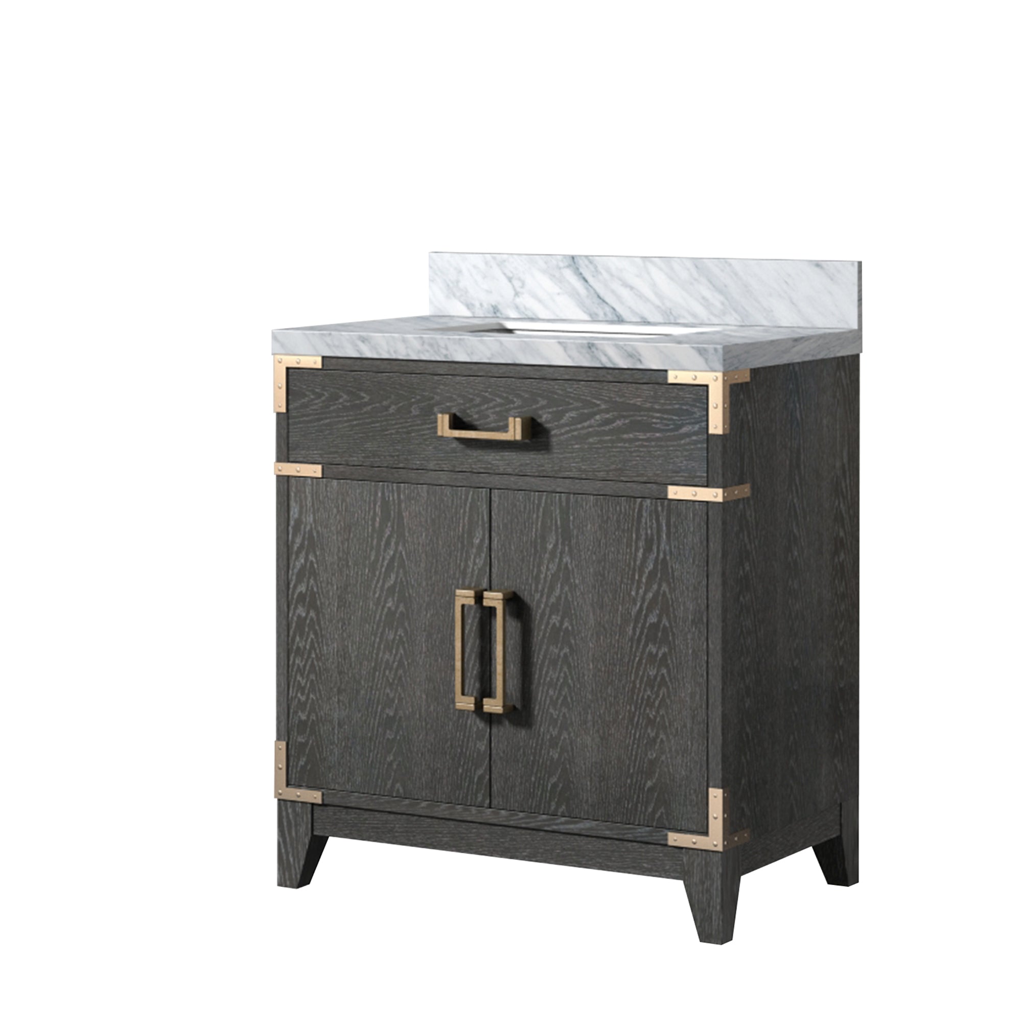 Laurel 30 in W x 22 in D Black Oak Single Bath Vanity