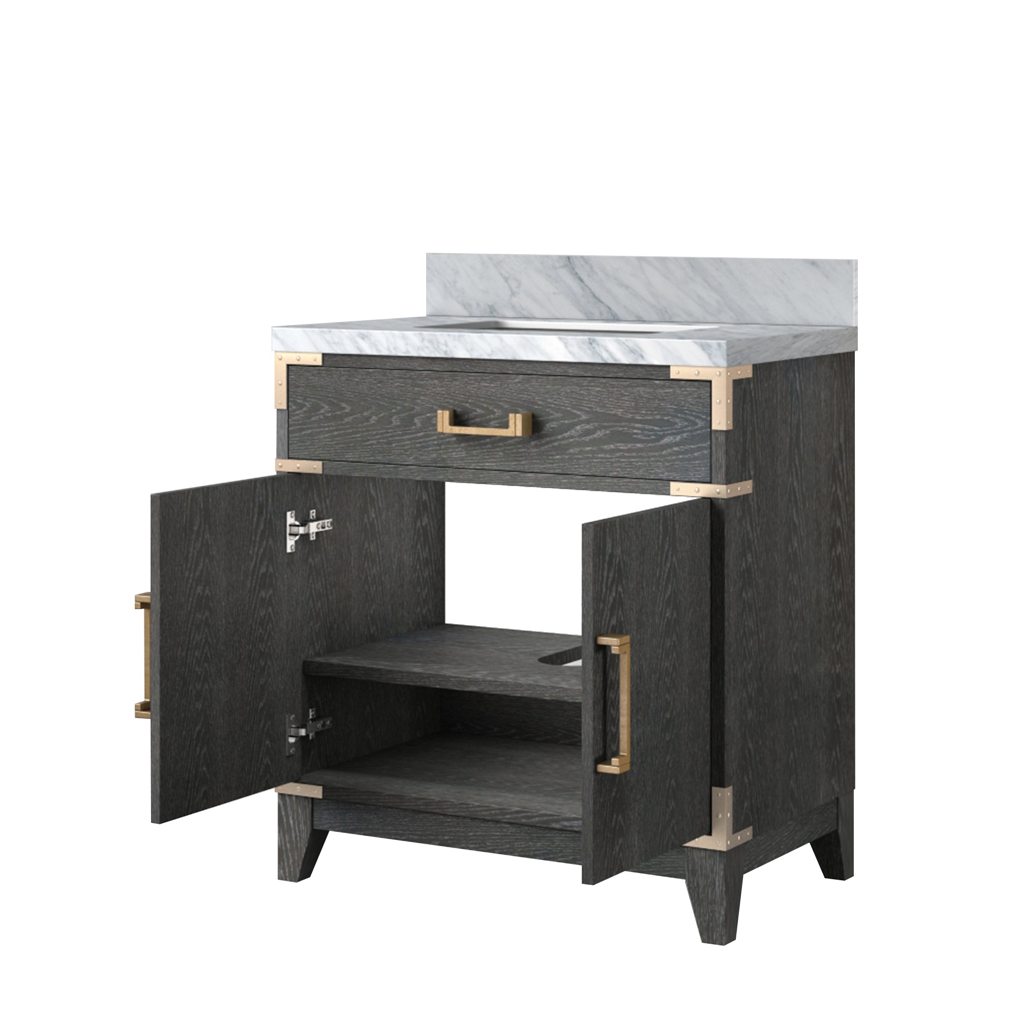 Laurel 30 in W x 22 in D Black Oak Single Bath Vanity