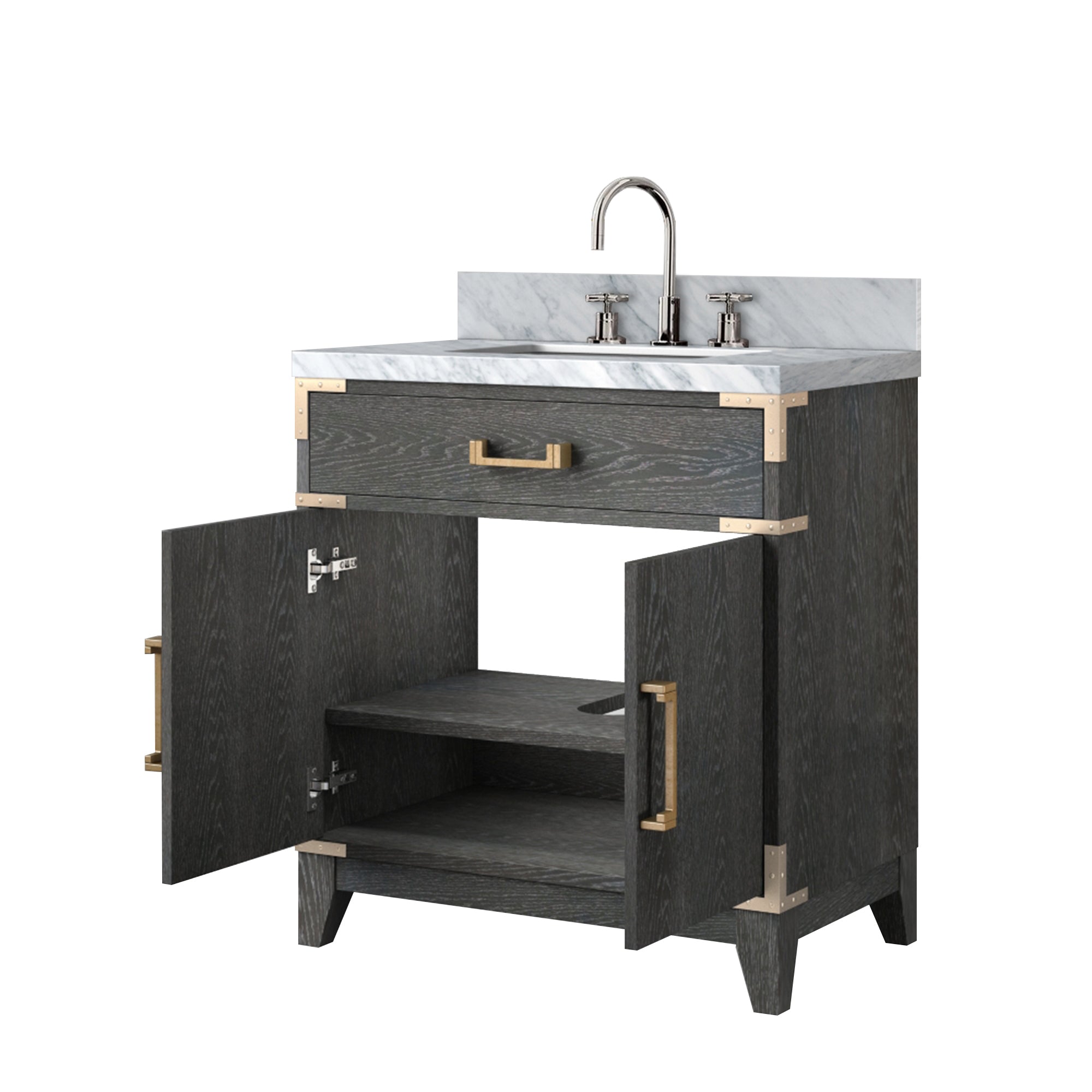 Laurel 30 in W x 22 in D Black Oak Single Bath Vanity