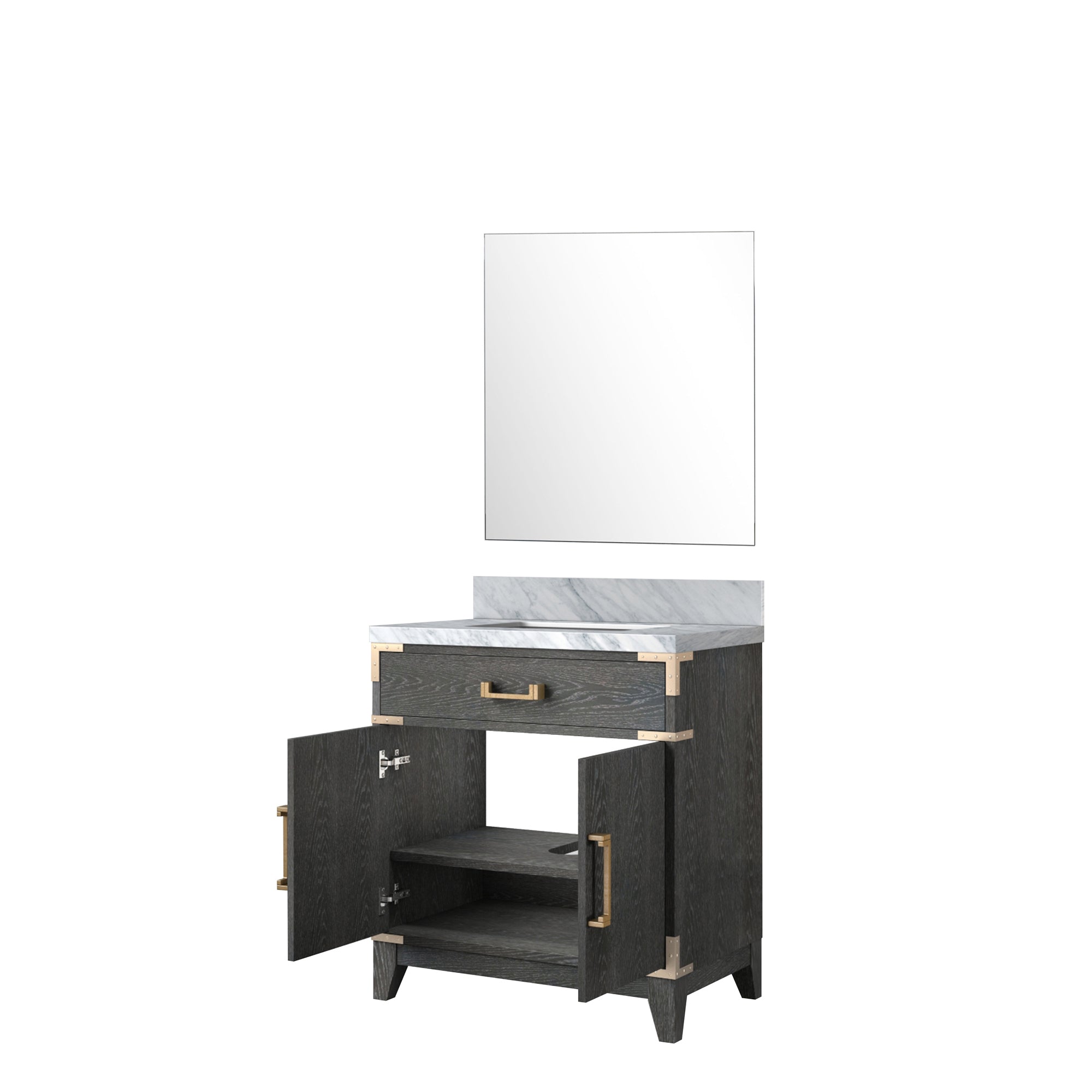 Laurel 30 in W x 22 in D Black Oak Single Bath Vanity