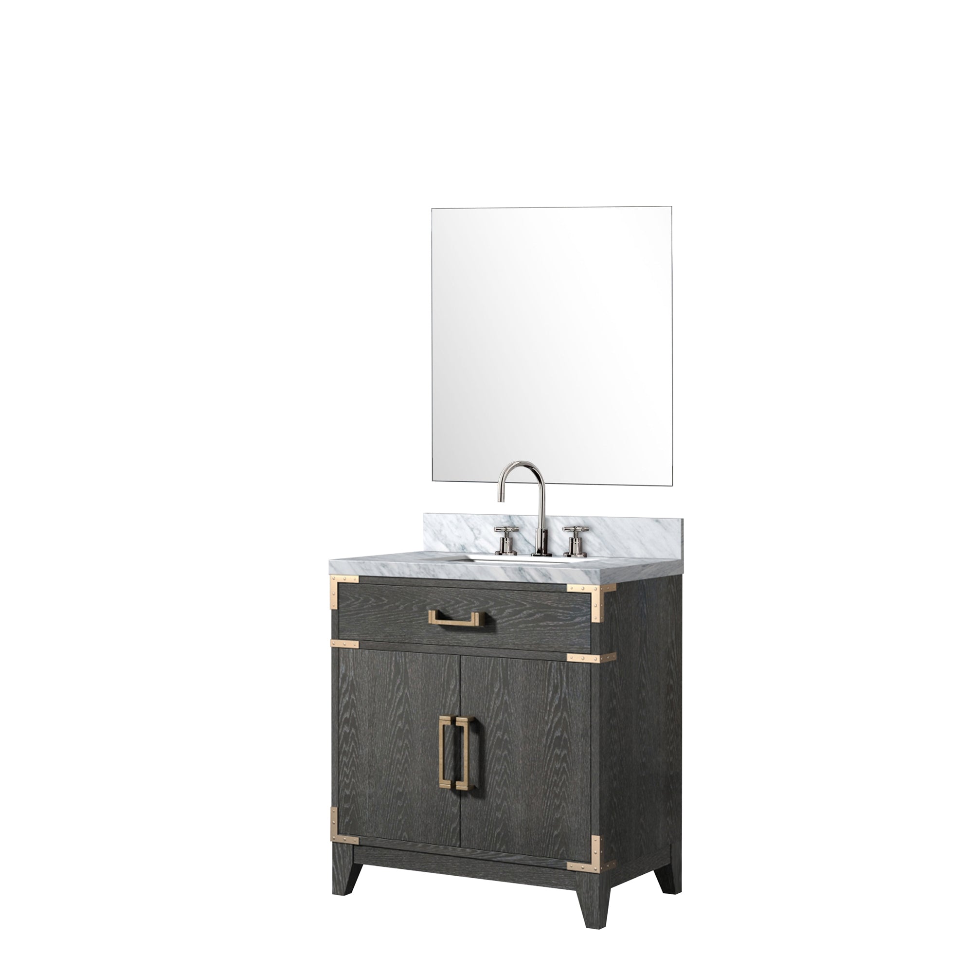 Laurel 30 in W x 22 in D Black Oak Single Bath Vanity