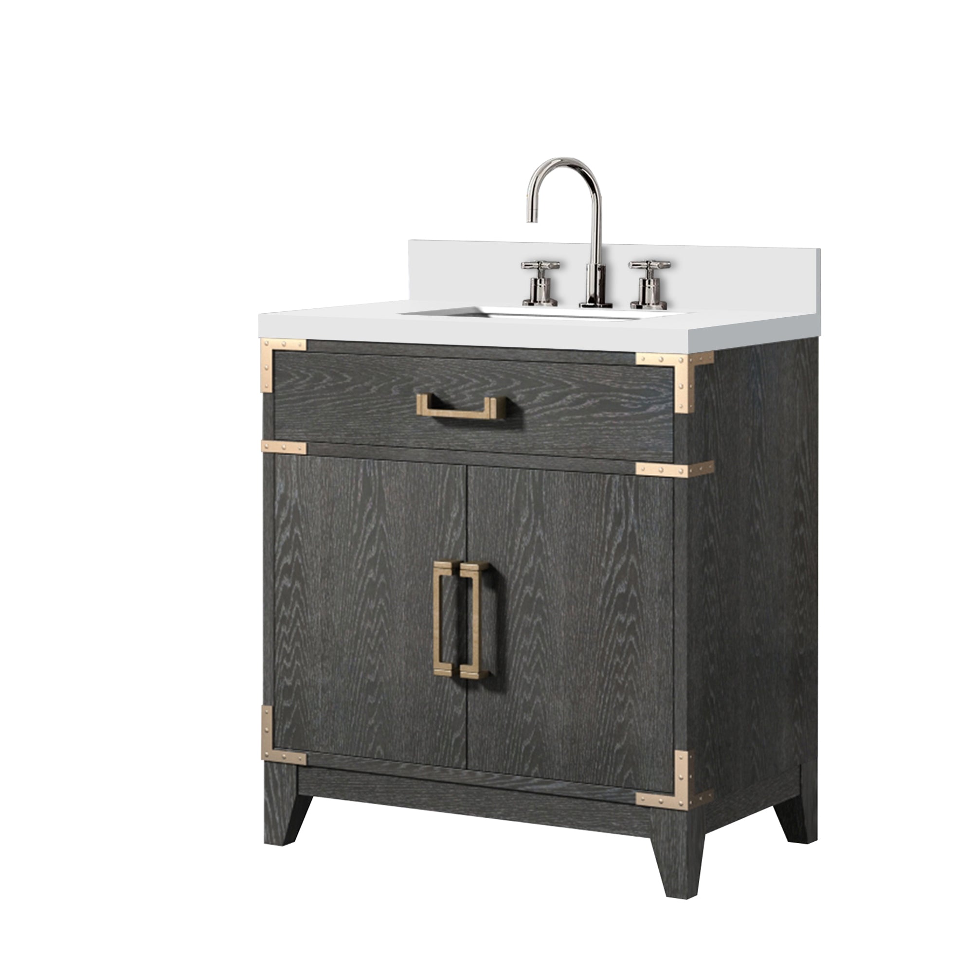 Laurel 30 in W x 22 in D Black Oak Single Bath Vanity