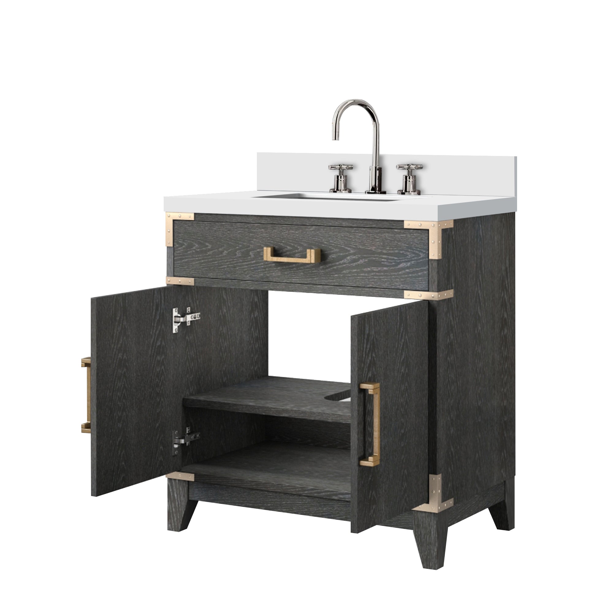 Laurel 30 in W x 22 in D Black Oak Single Bath Vanity