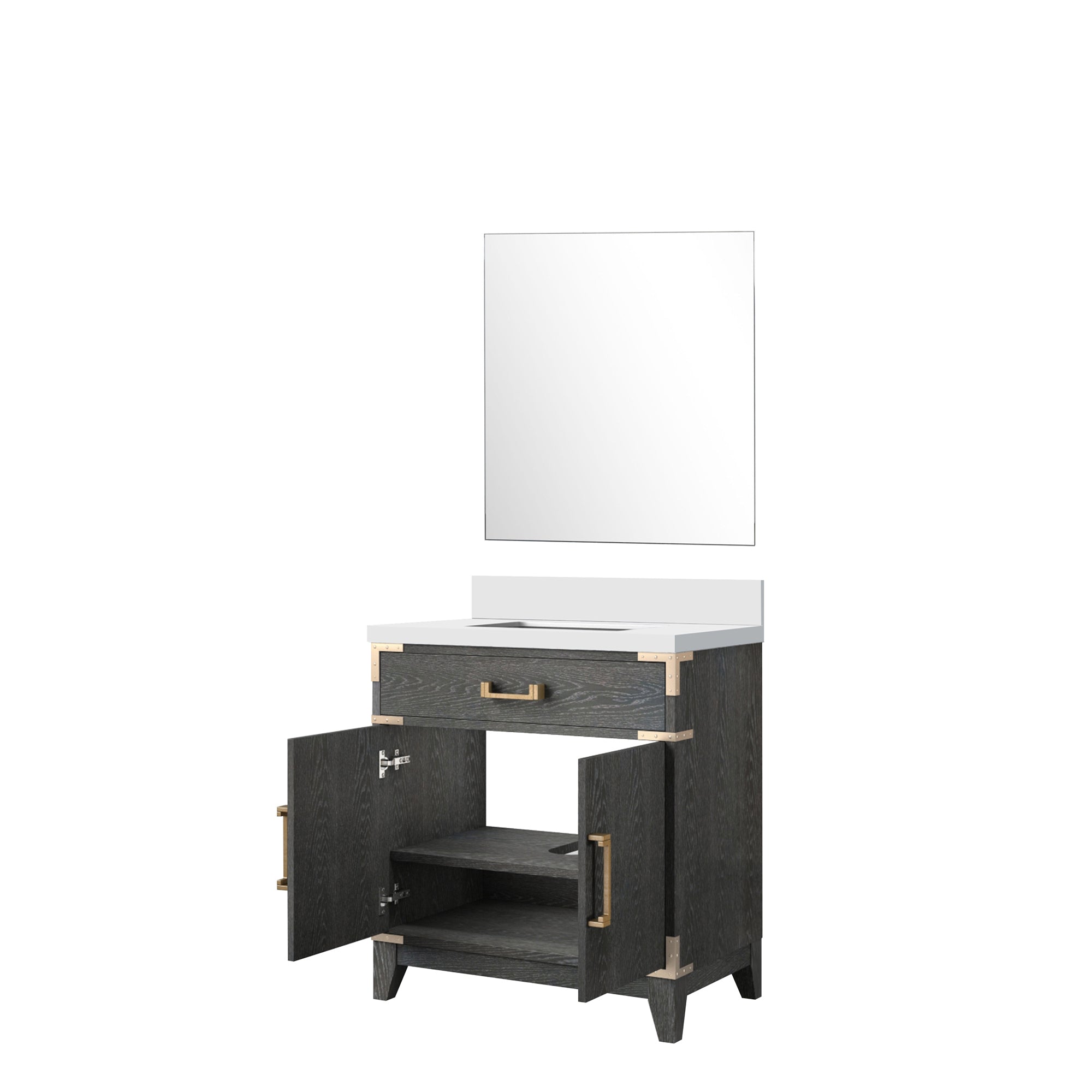 Laurel 30 in W x 22 in D Black Oak Single Bath Vanity