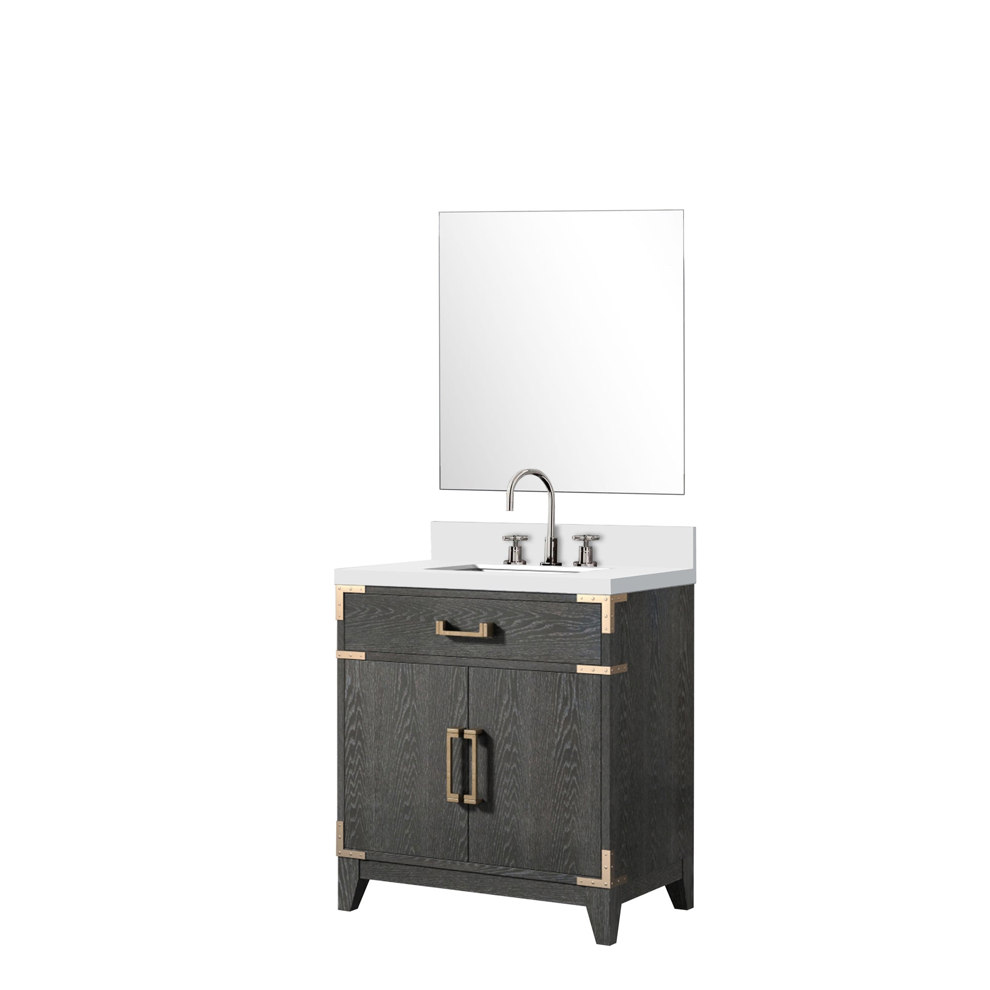 Laurel 30 in W x 22 in D Black Oak Single Bath Vanity