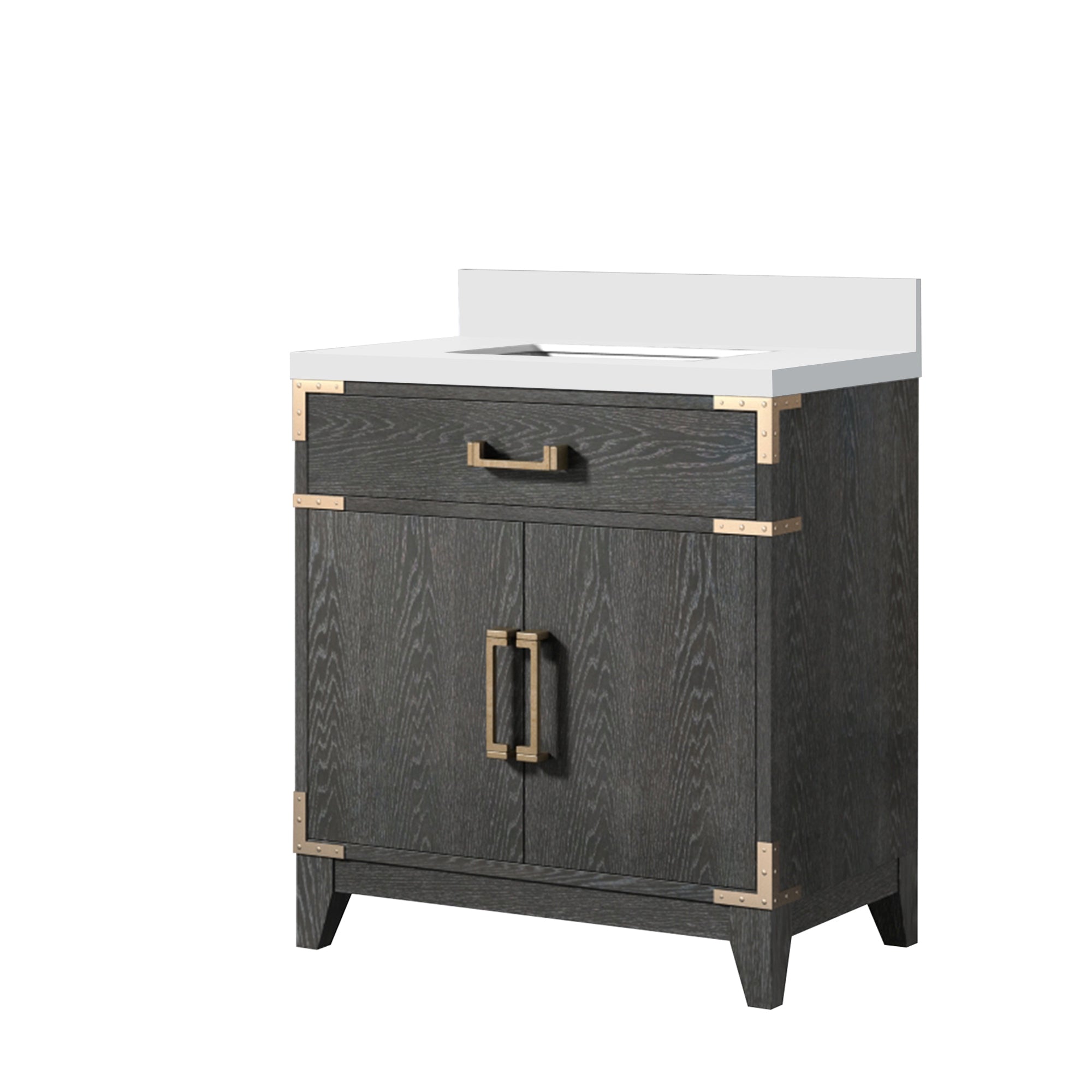 Laurel 30 in W x 22 in D Black Oak Single Bath Vanity