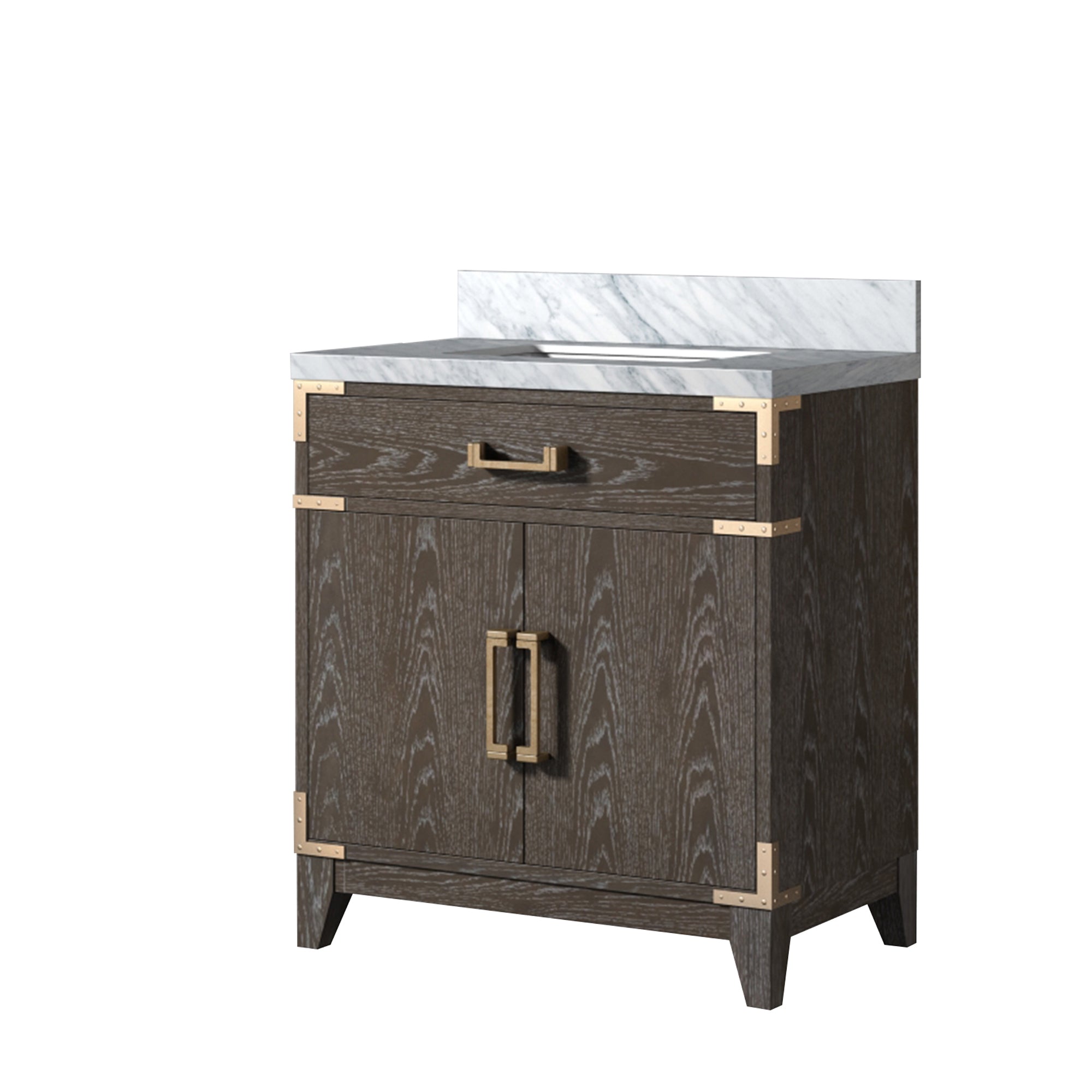 Laurel 30 in W x 22 in D Brown Oak Single Bath Vanity
