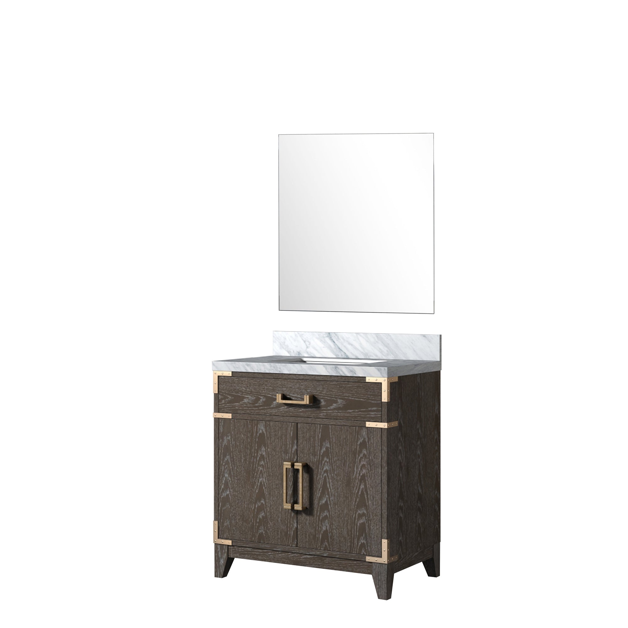 Laurel 30 in W x 22 in D Brown Oak Single Bath Vanity