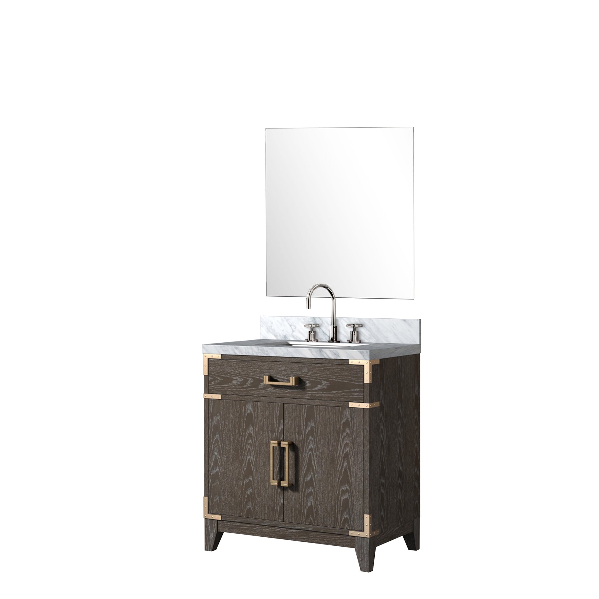 Laurel 30 in W x 22 in D Brown Oak Single Bath Vanity