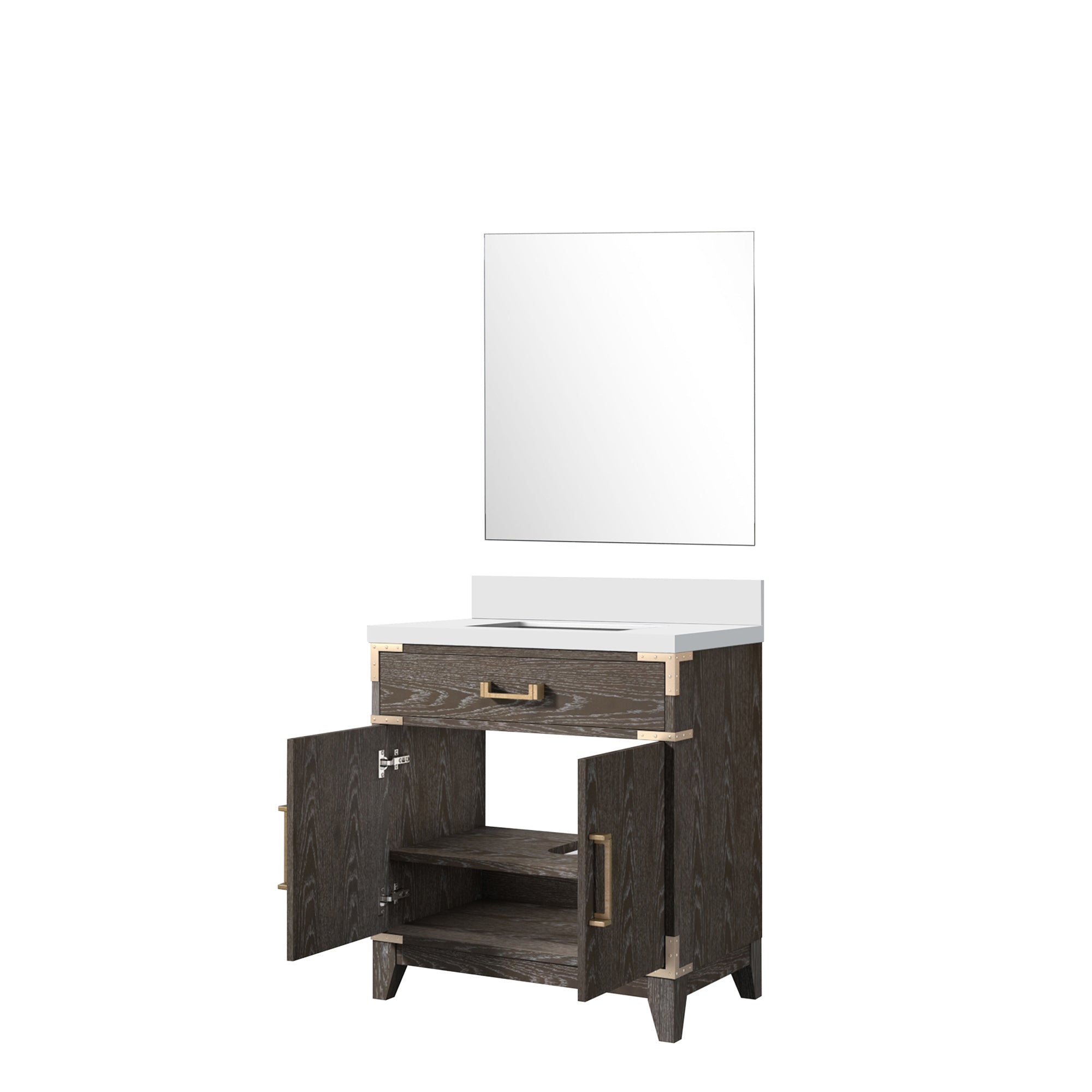 Laurel 30 in W x 22 in D Brown Oak Single Bath Vanity