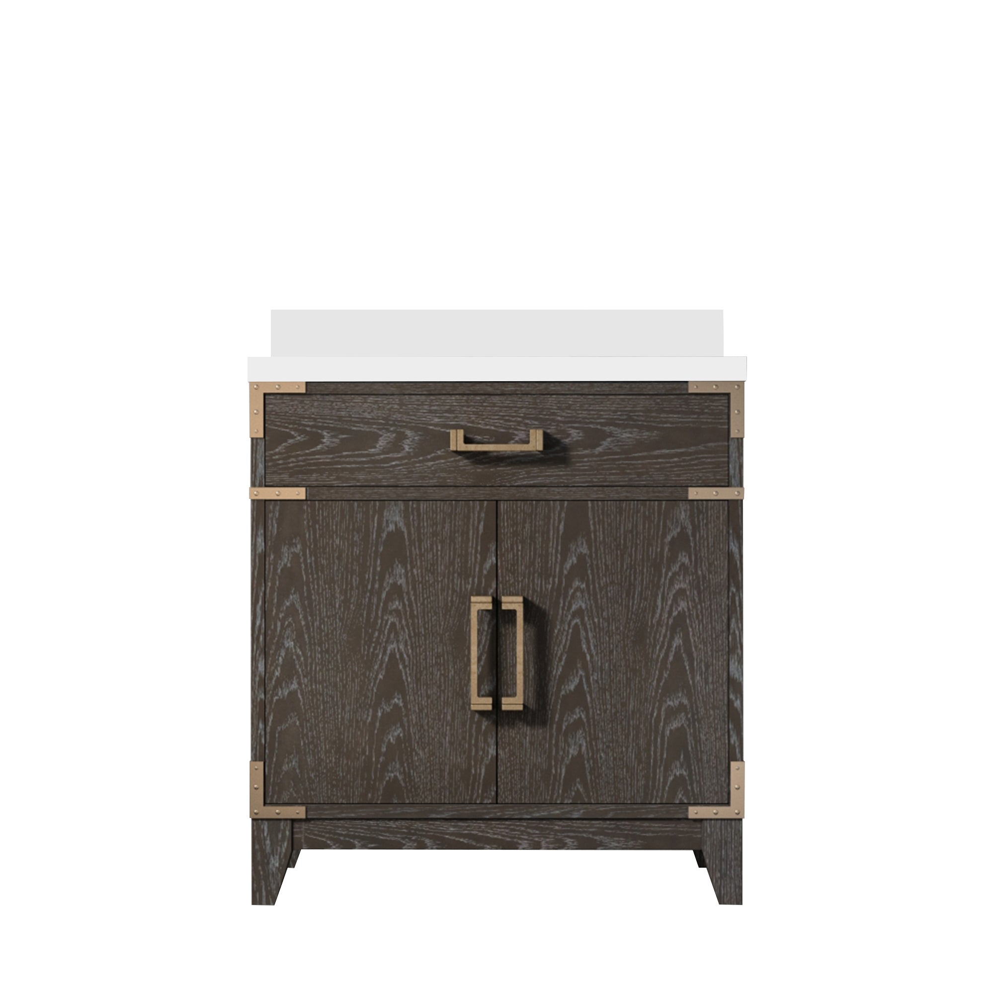 Laurel 30 in W x 22 in D Brown Oak Single Bath Vanity