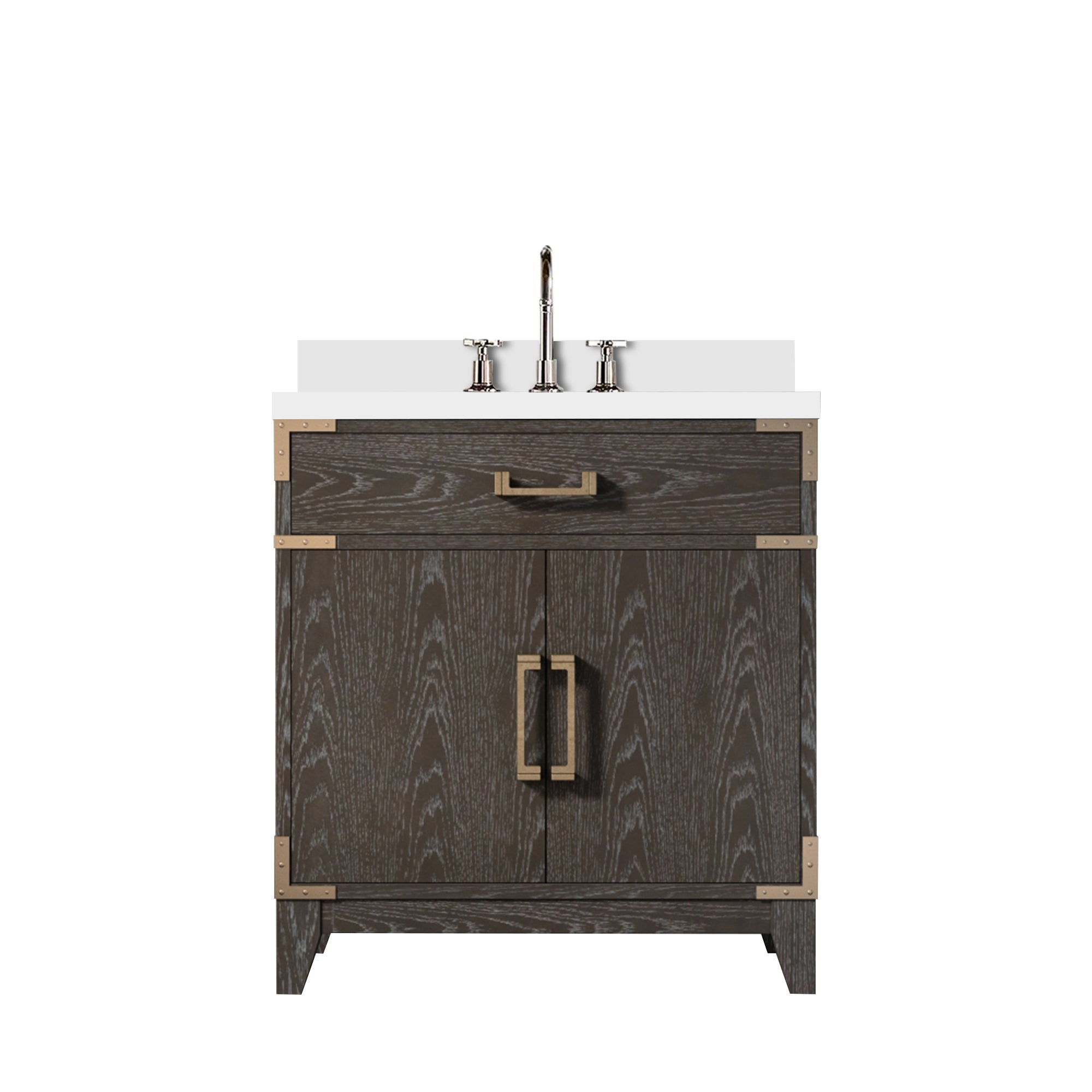 Laurel 30 in W x 22 in D Brown Oak Single Bath Vanity