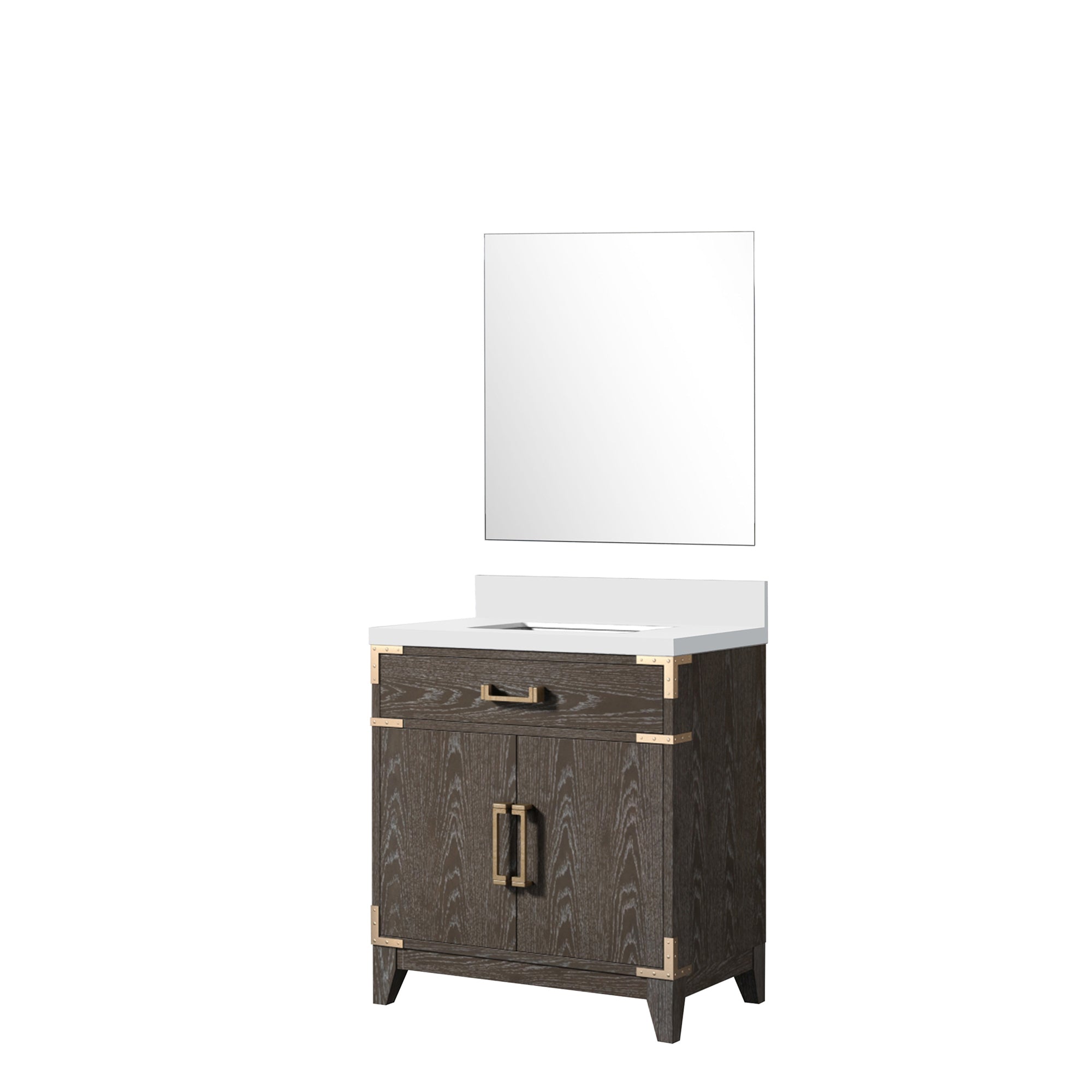 Laurel 30 in W x 22 in D Brown Oak Single Bath Vanity