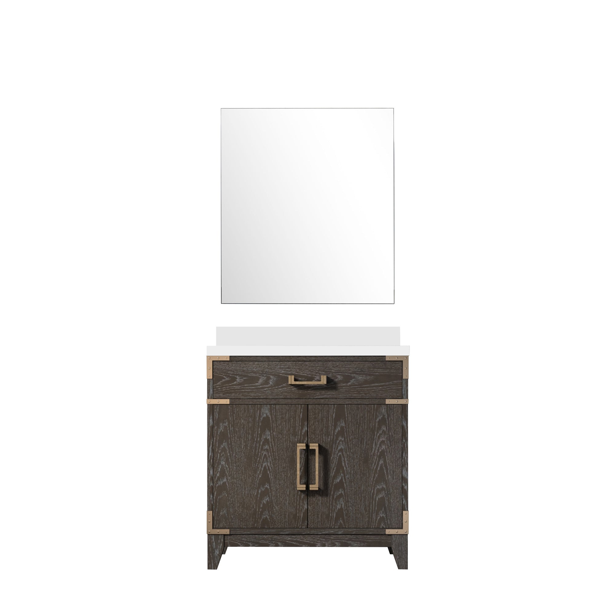 Laurel 30 in W x 22 in D Brown Oak Single Bath Vanity