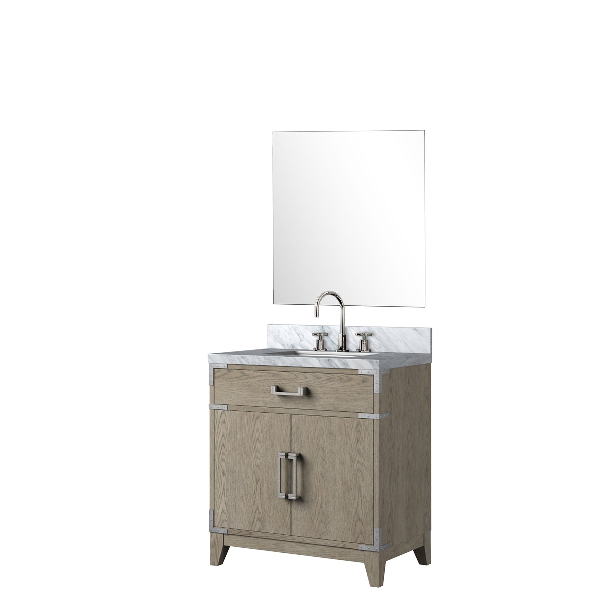 Laurel 30 in W x 22 in D Grey Oak Single Bath Vanity