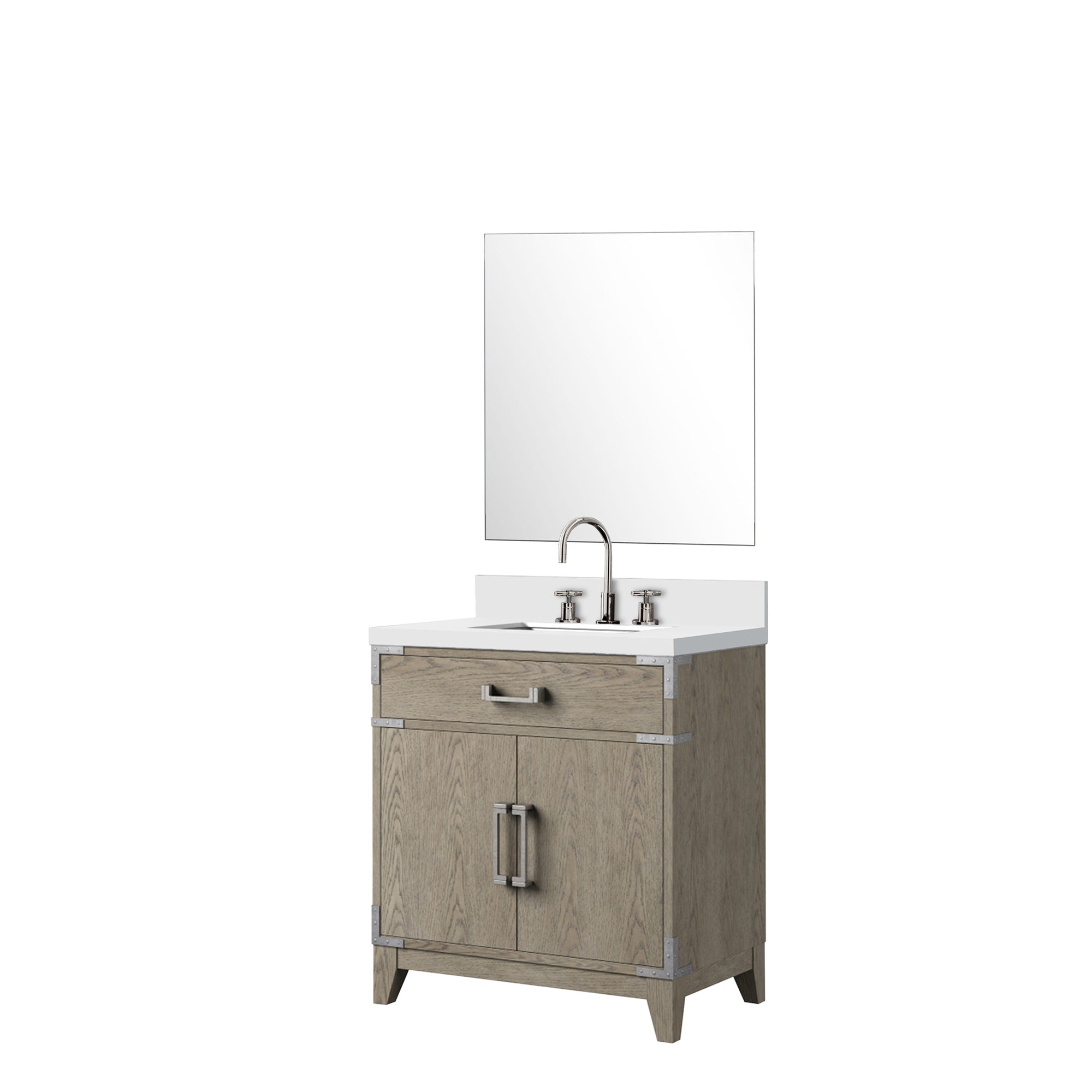 Laurel 30 in W x 22 in D Grey Oak Single Bath Vanity