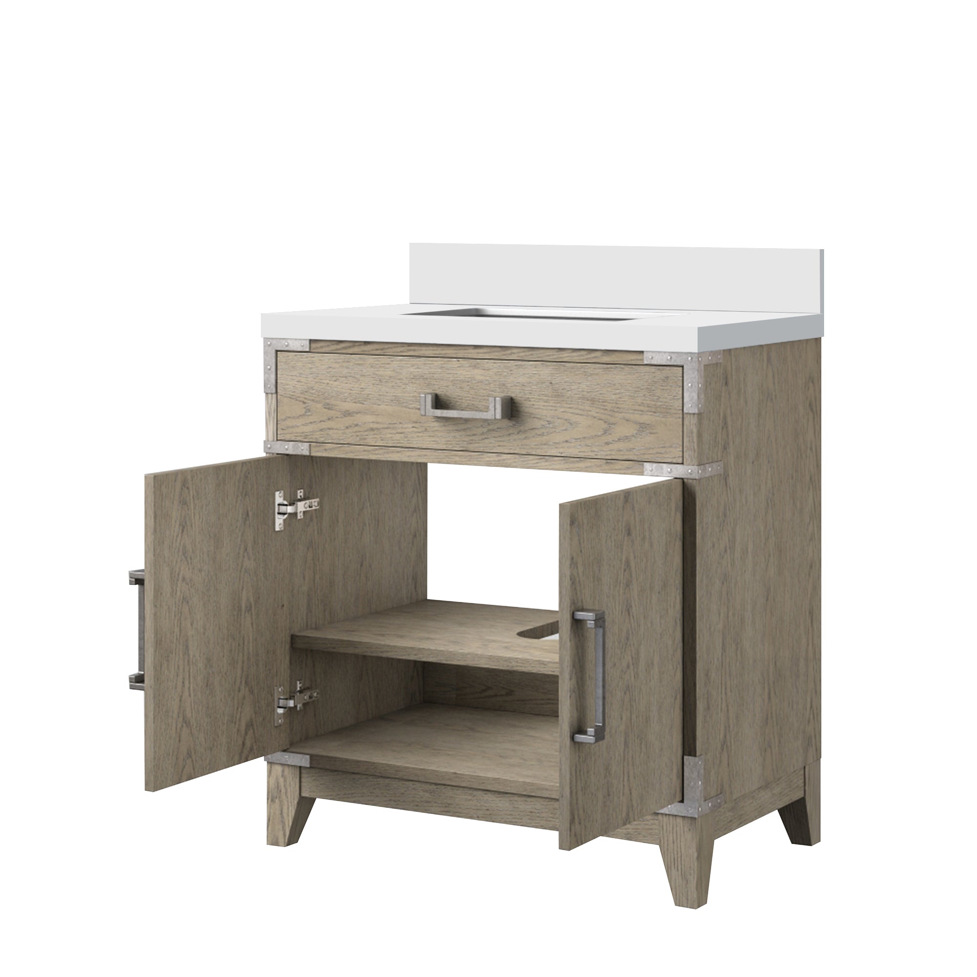 Laurel 30 in W x 22 in D Grey Oak Single Bath Vanity