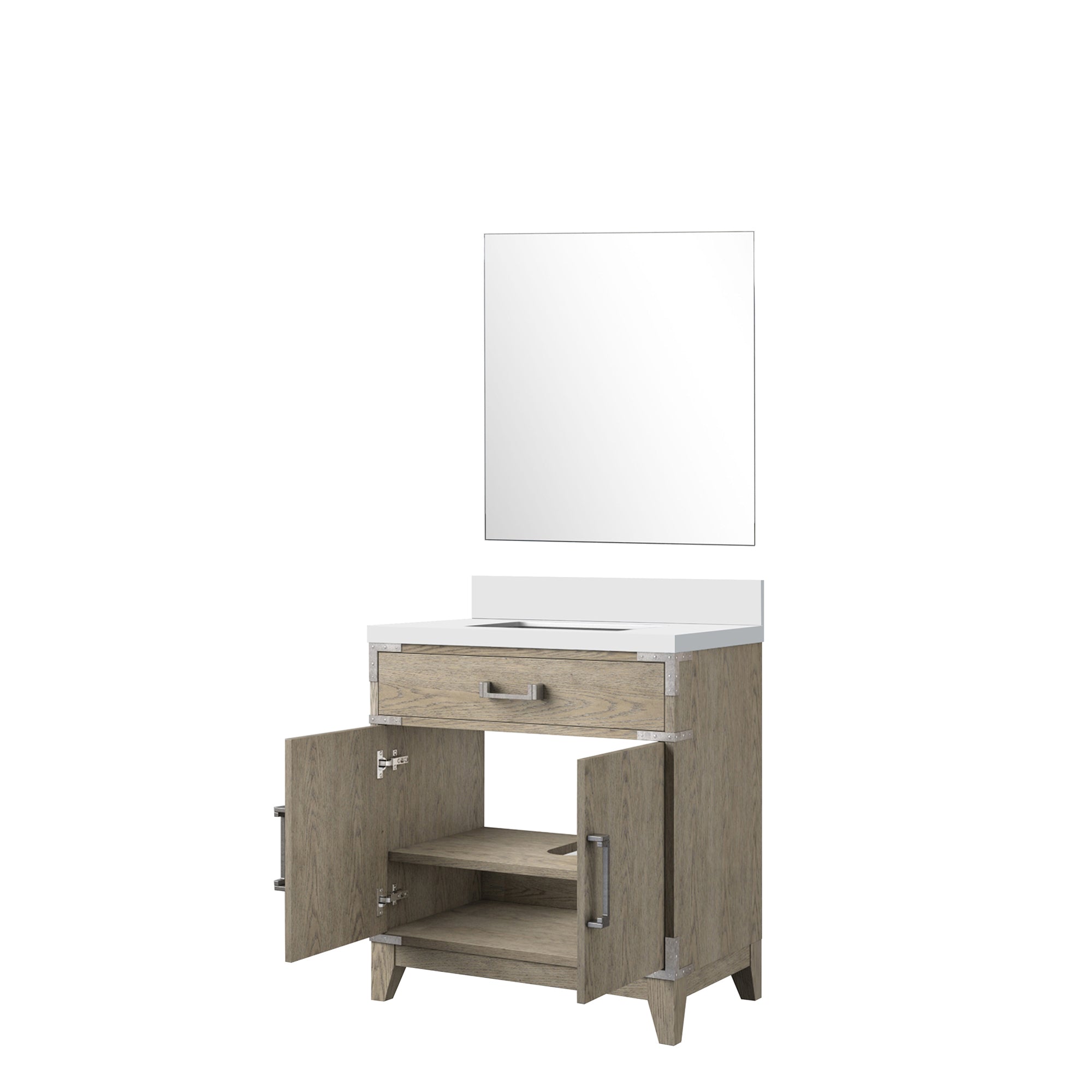 Laurel 30 in W x 22 in D Grey Oak Single Bath Vanity