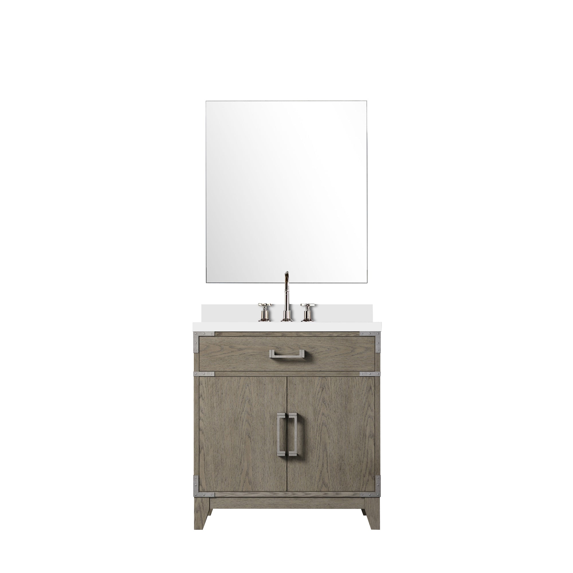 Laurel 30 in W x 22 in D Grey Oak Single Bath Vanity