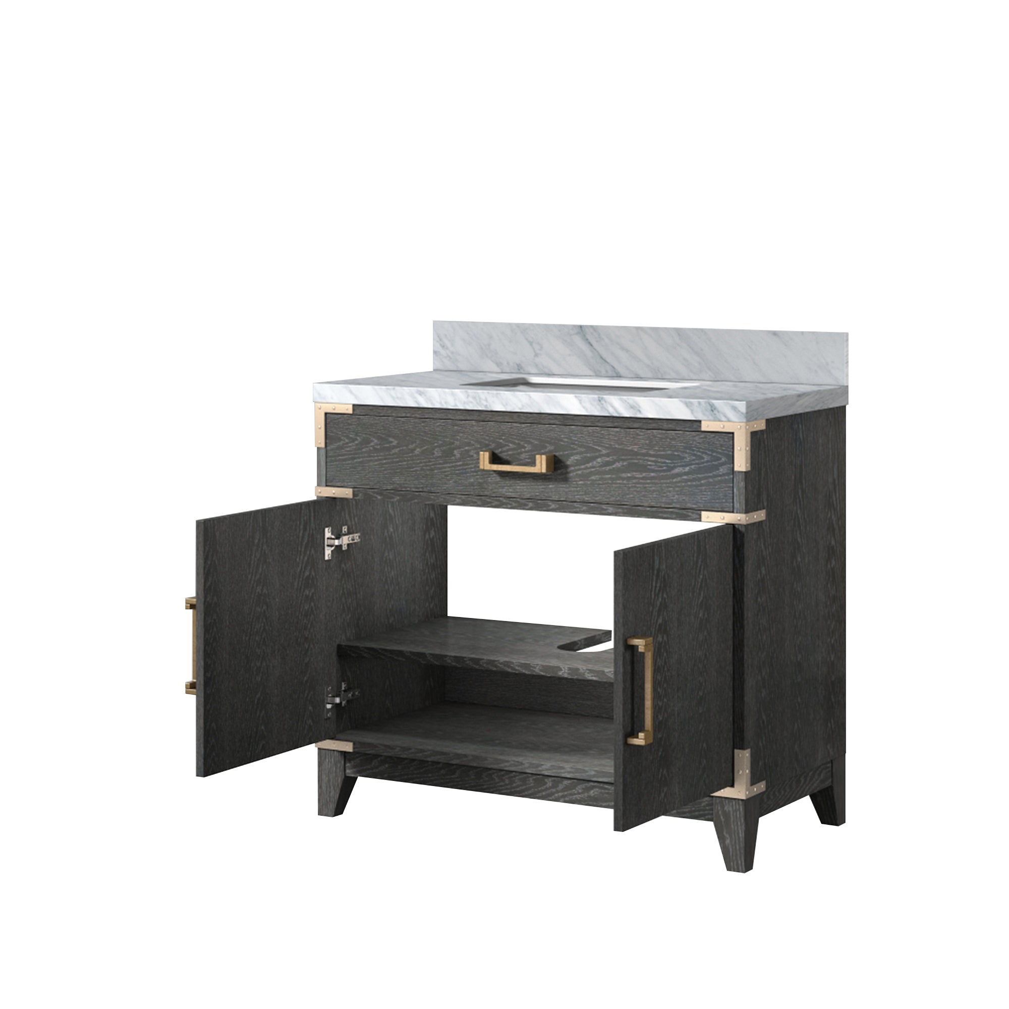 Laurel 36 in W x 22 in D Black Oak Single Bath Vanity