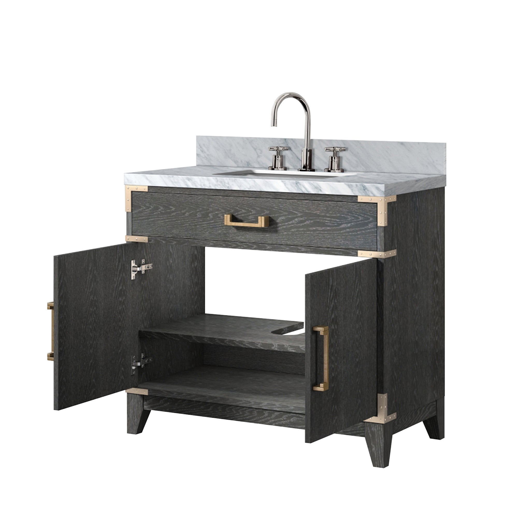 Laurel 36 in W x 22 in D Black Oak Single Bath Vanity