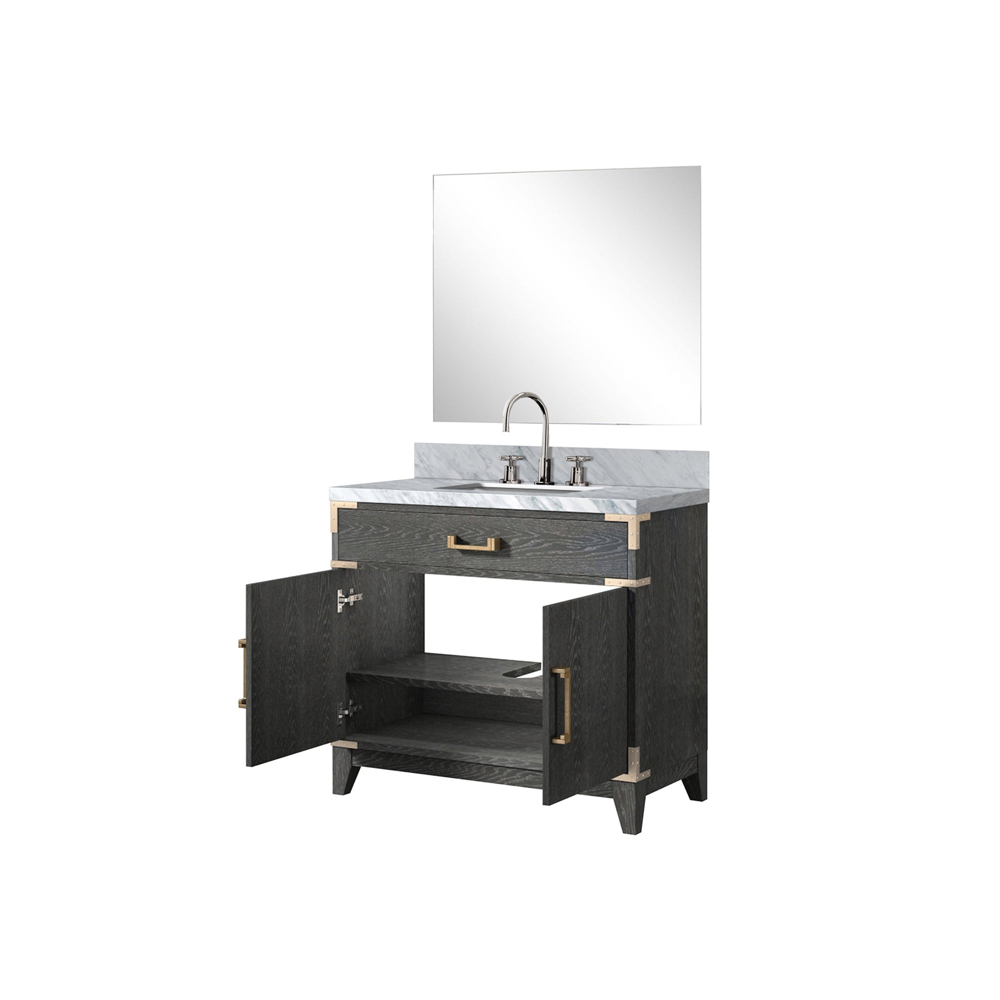 Laurel 36 in W x 22 in D Black Oak Single Bath Vanity