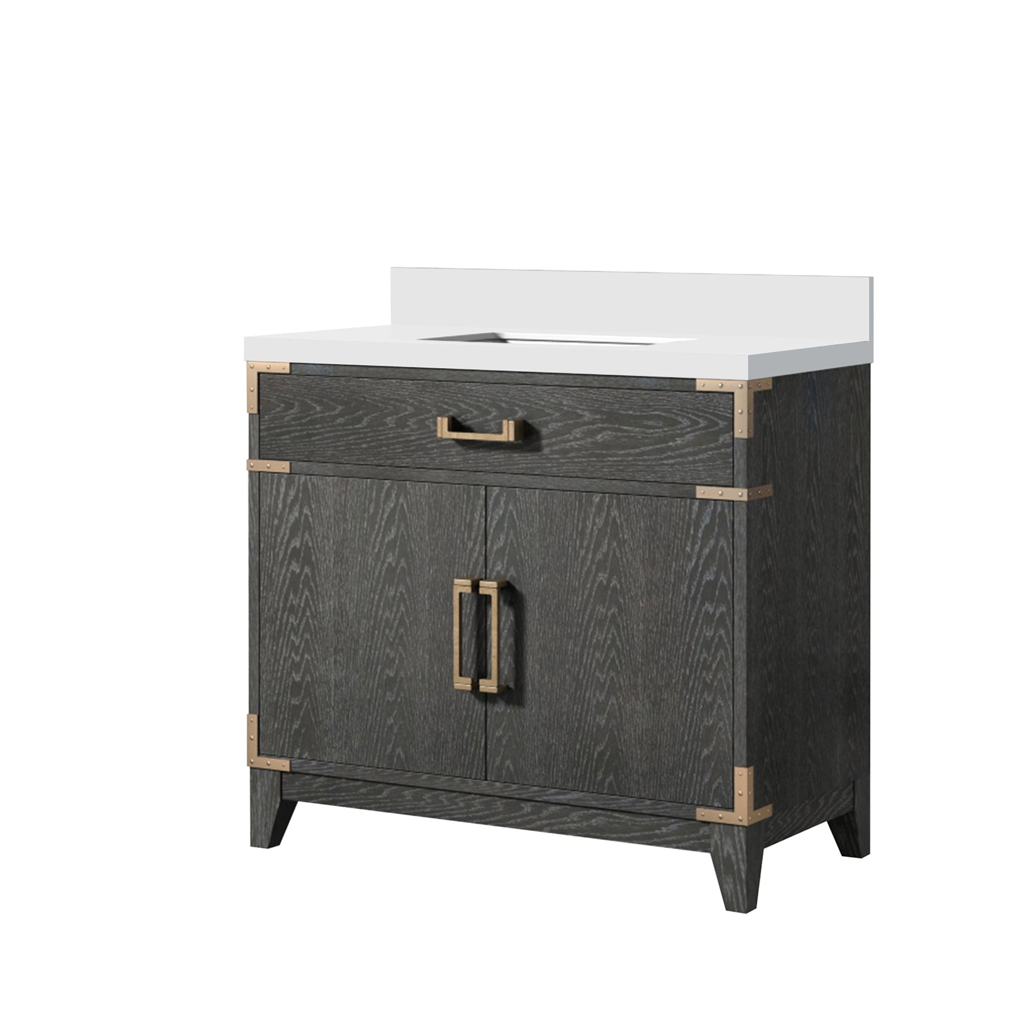 Laurel 36 in W x 22 in D Black Oak Single Bath Vanity