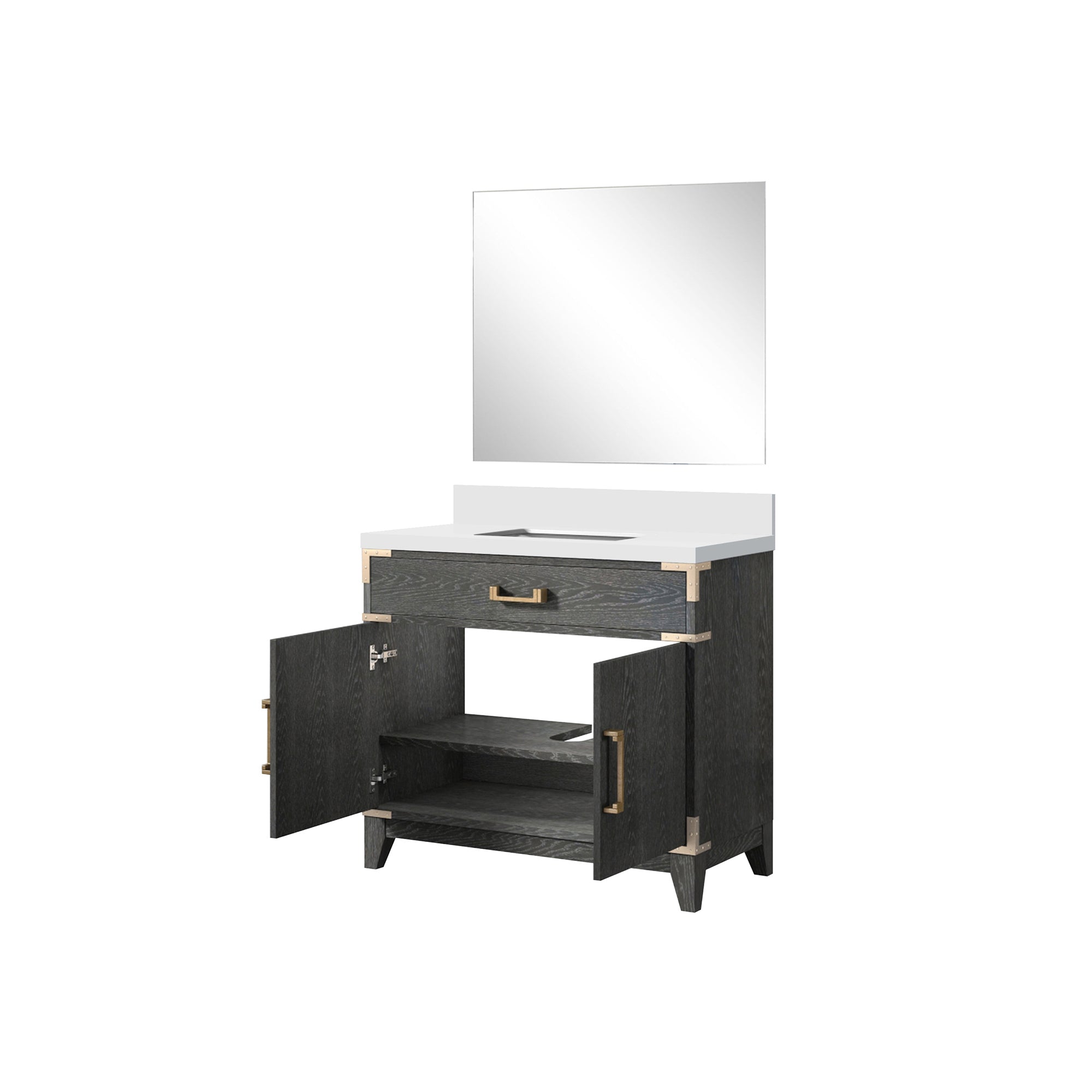 Laurel 36 in W x 22 in D Black Oak Single Bath Vanity