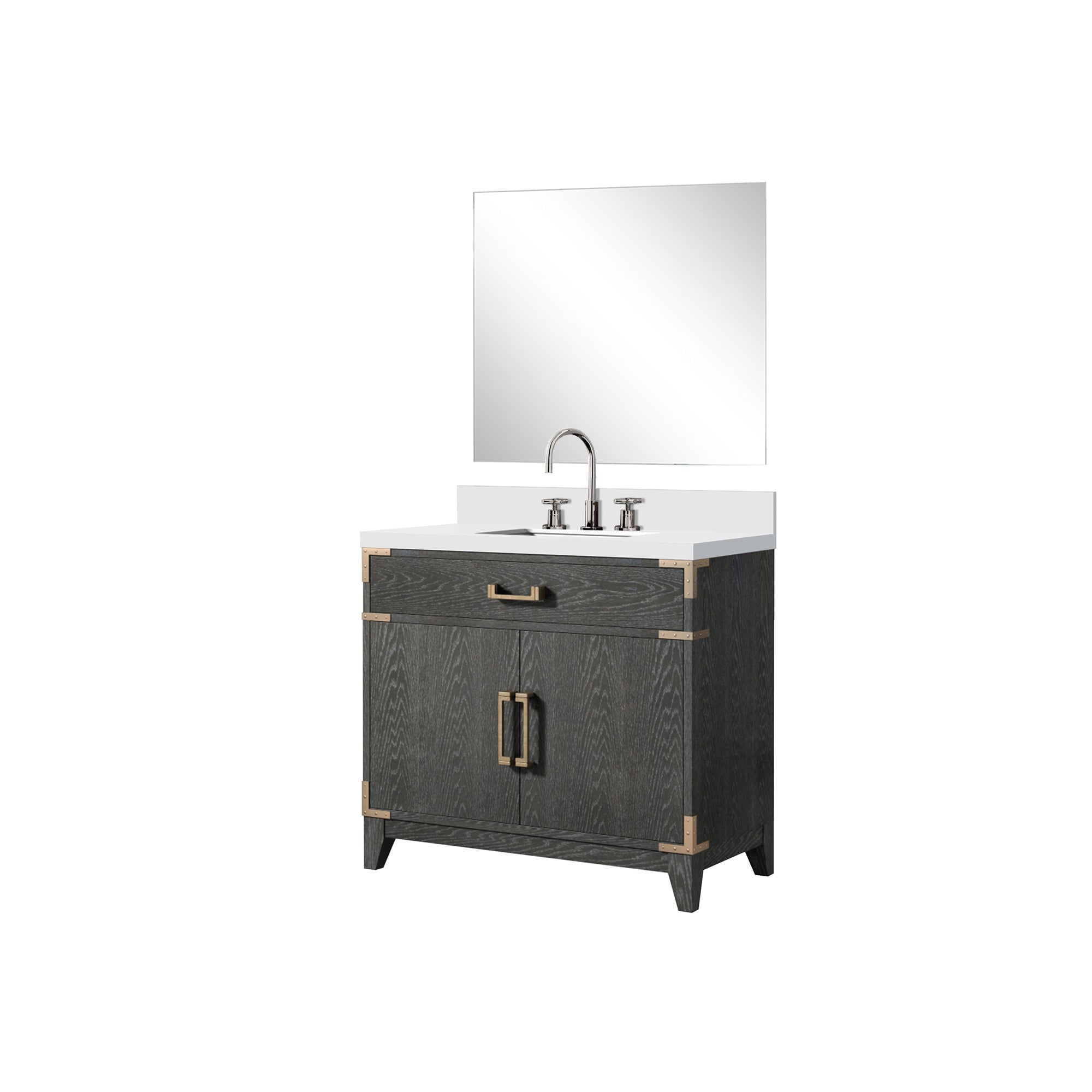 Laurel 36 in W x 22 in D Black Oak Single Bath Vanity