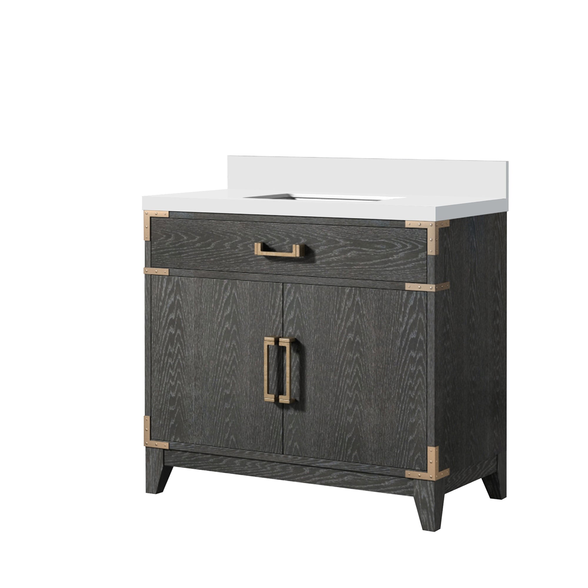 Laurel 36 in W x 22 in D Black Oak Single Bath Vanity