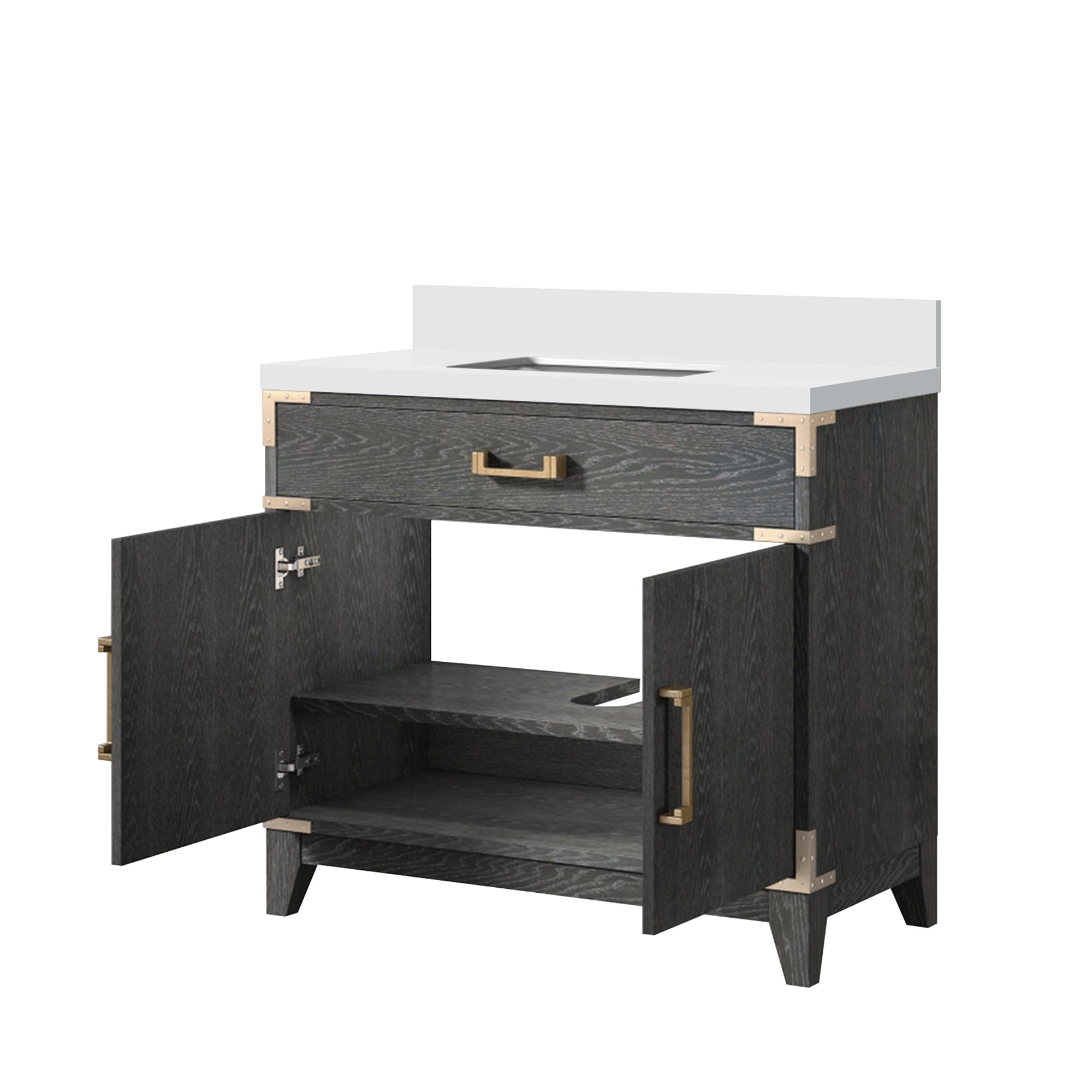 Laurel 36 in W x 22 in D Black Oak Single Bath Vanity