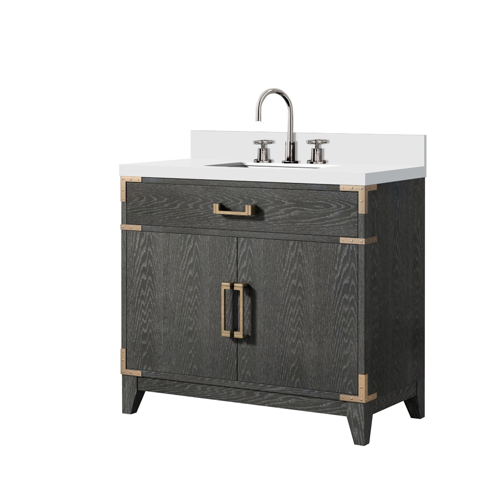 Laurel 36 in W x 22 in D Black Oak Single Bath Vanity