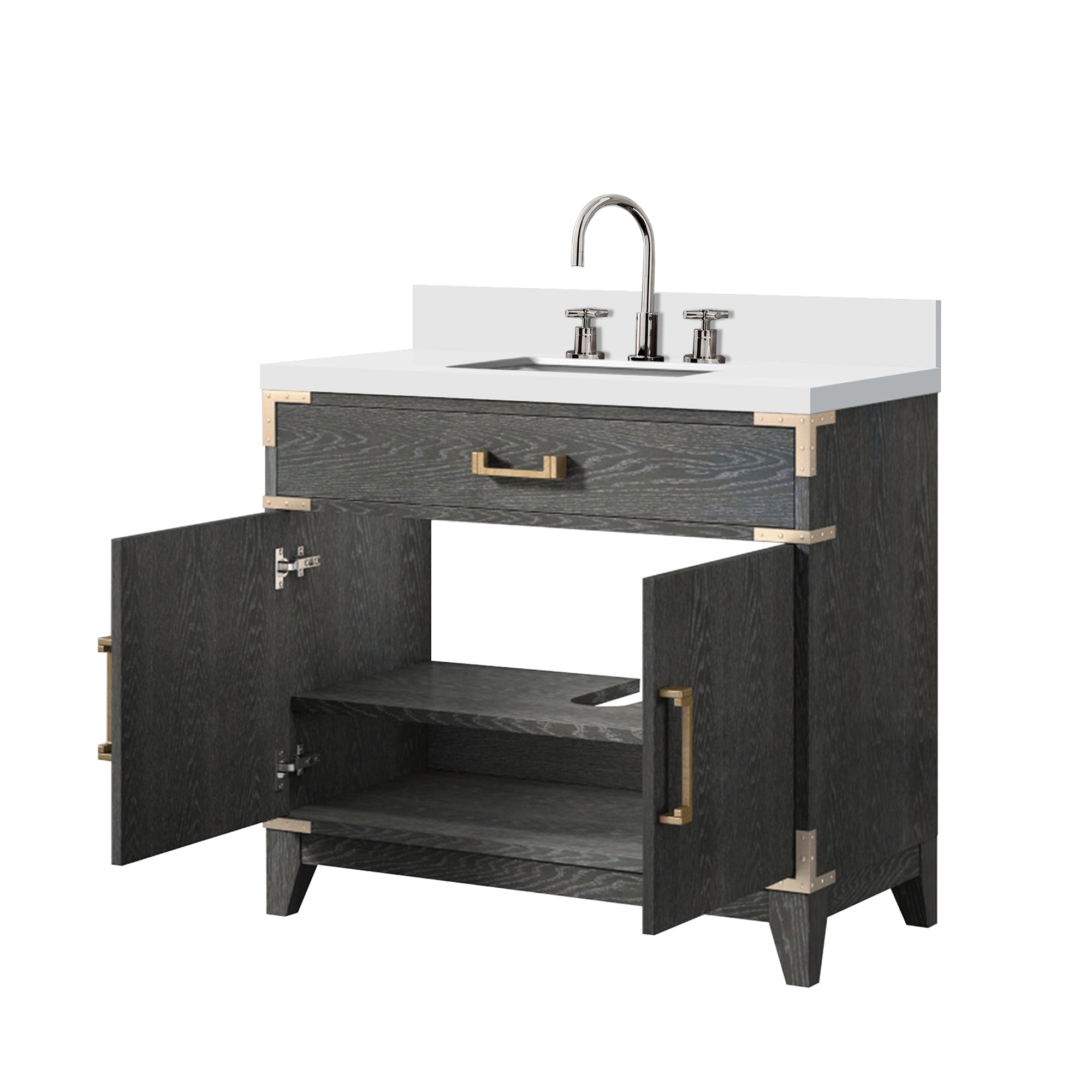 Laurel 36 in W x 22 in D Black Oak Single Bath Vanity