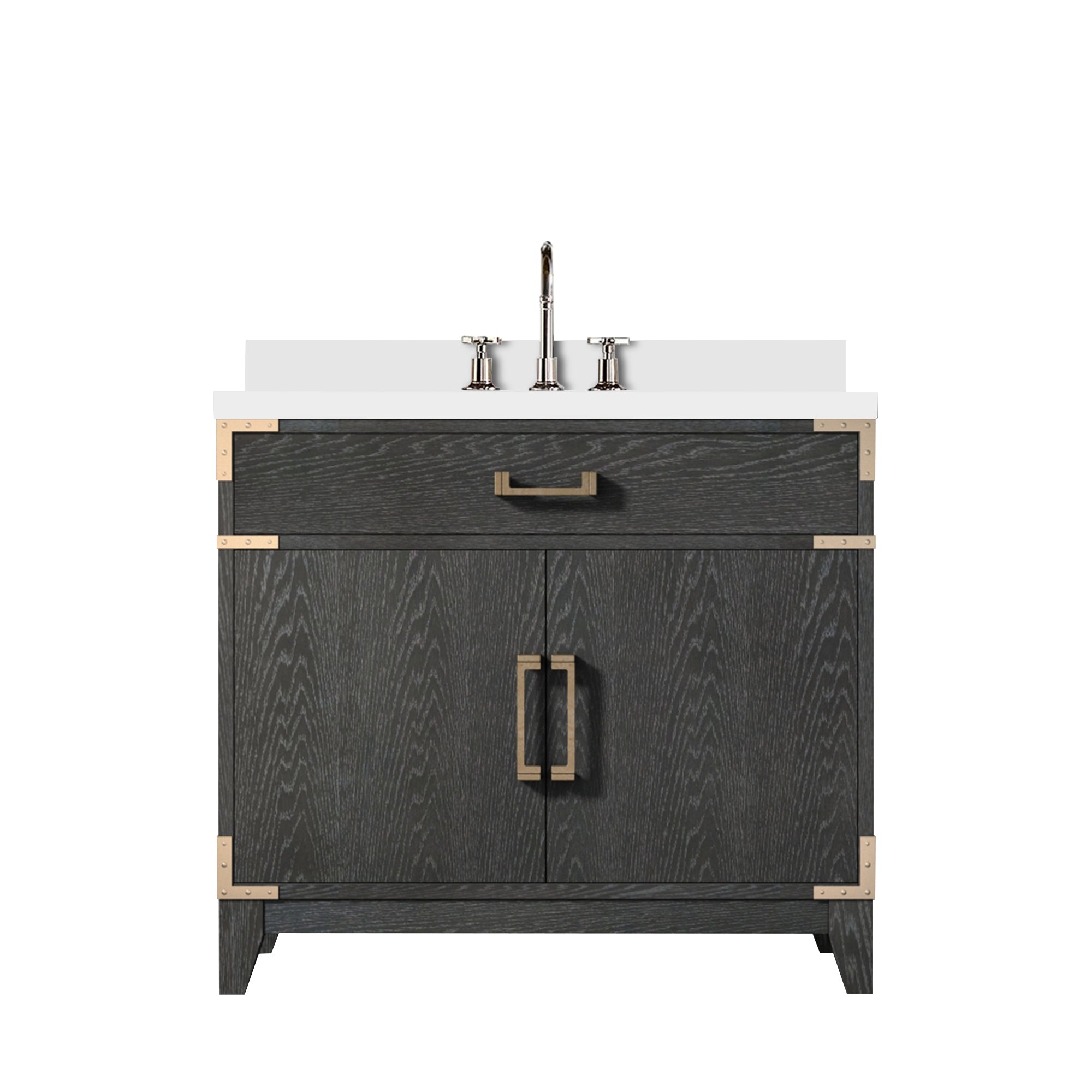 Laurel 36 in W x 22 in D Black Oak Single Bath Vanity