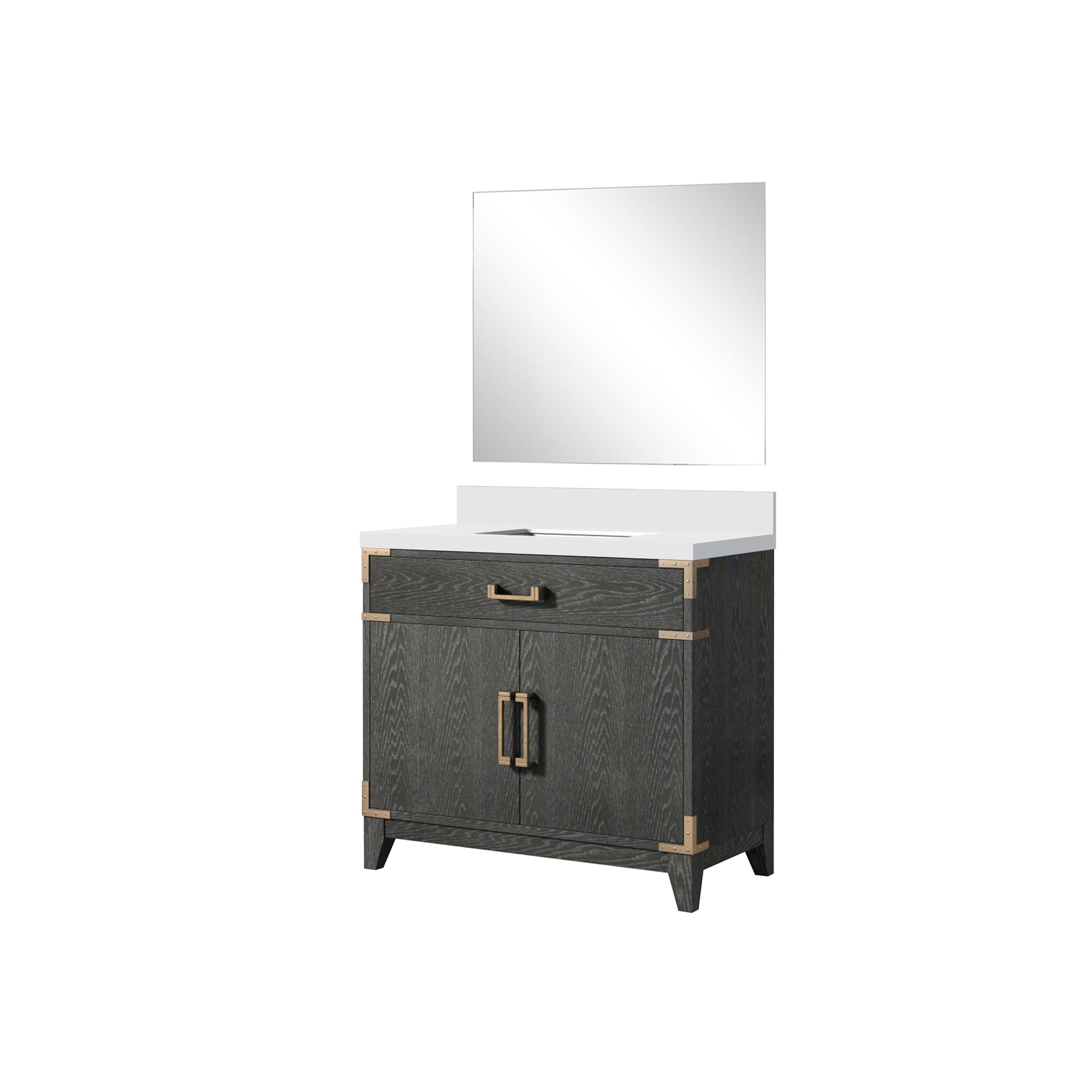 Laurel 36 in W x 22 in D Black Oak Single Bath Vanity