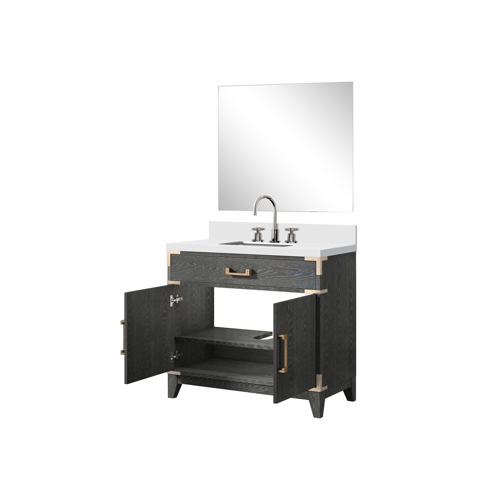 Laurel 36 in W x 22 in D Black Oak Single Bath Vanity