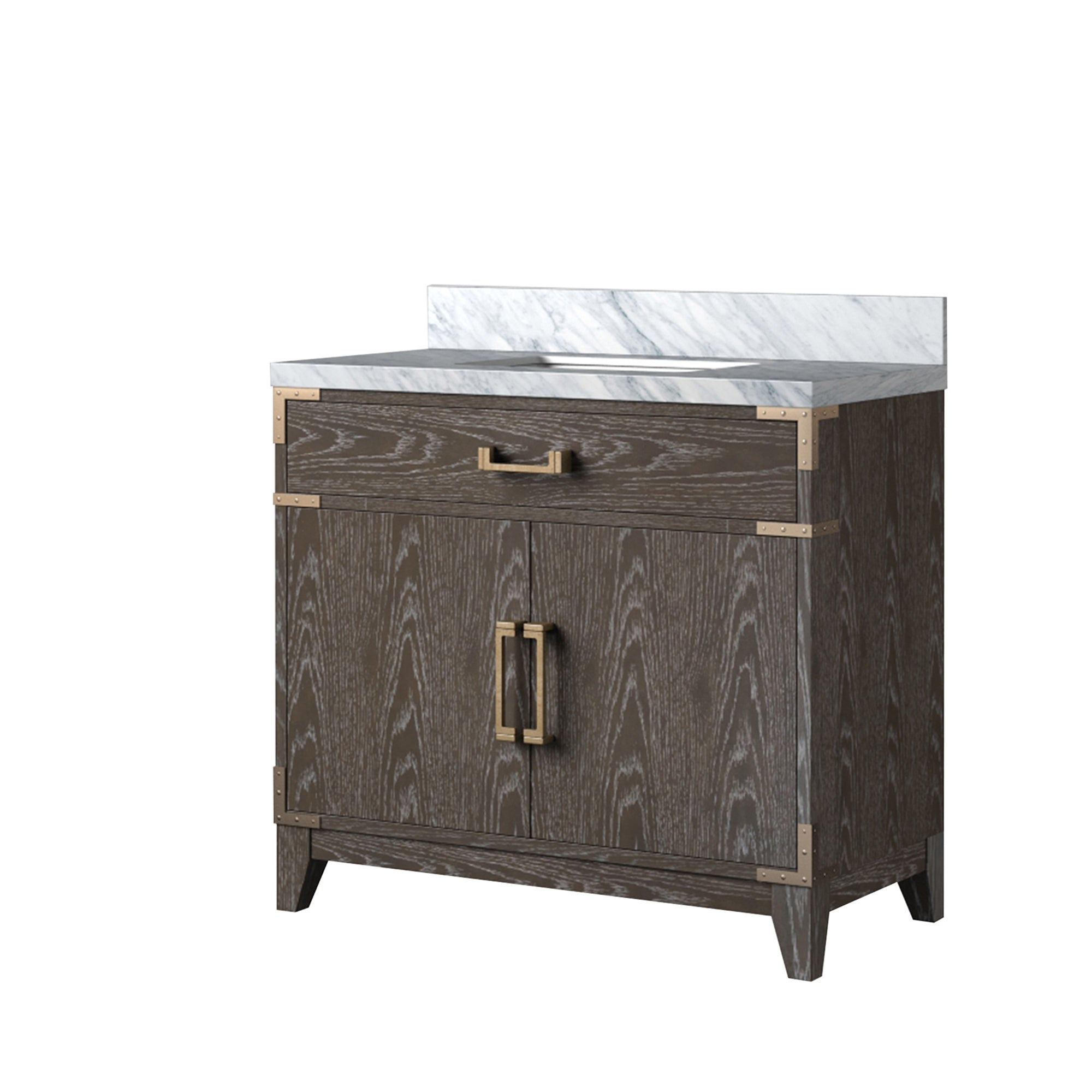 Laurel 36 in W x 22 in D Brown Oak Single Bath Vanity