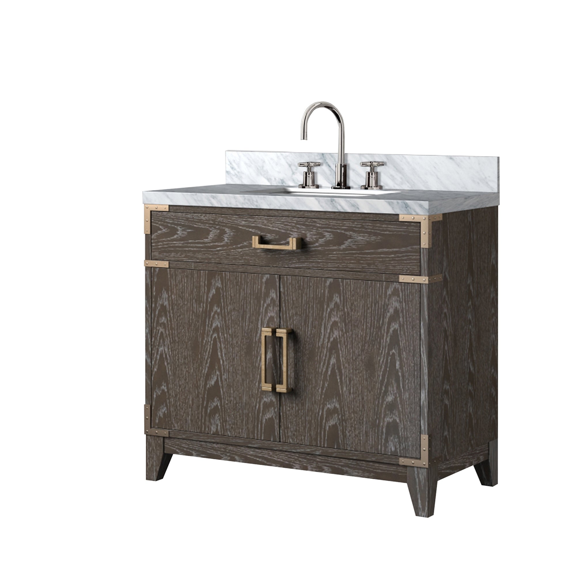 Laurel 36 in W x 22 in D Brown Oak Single Bath Vanity