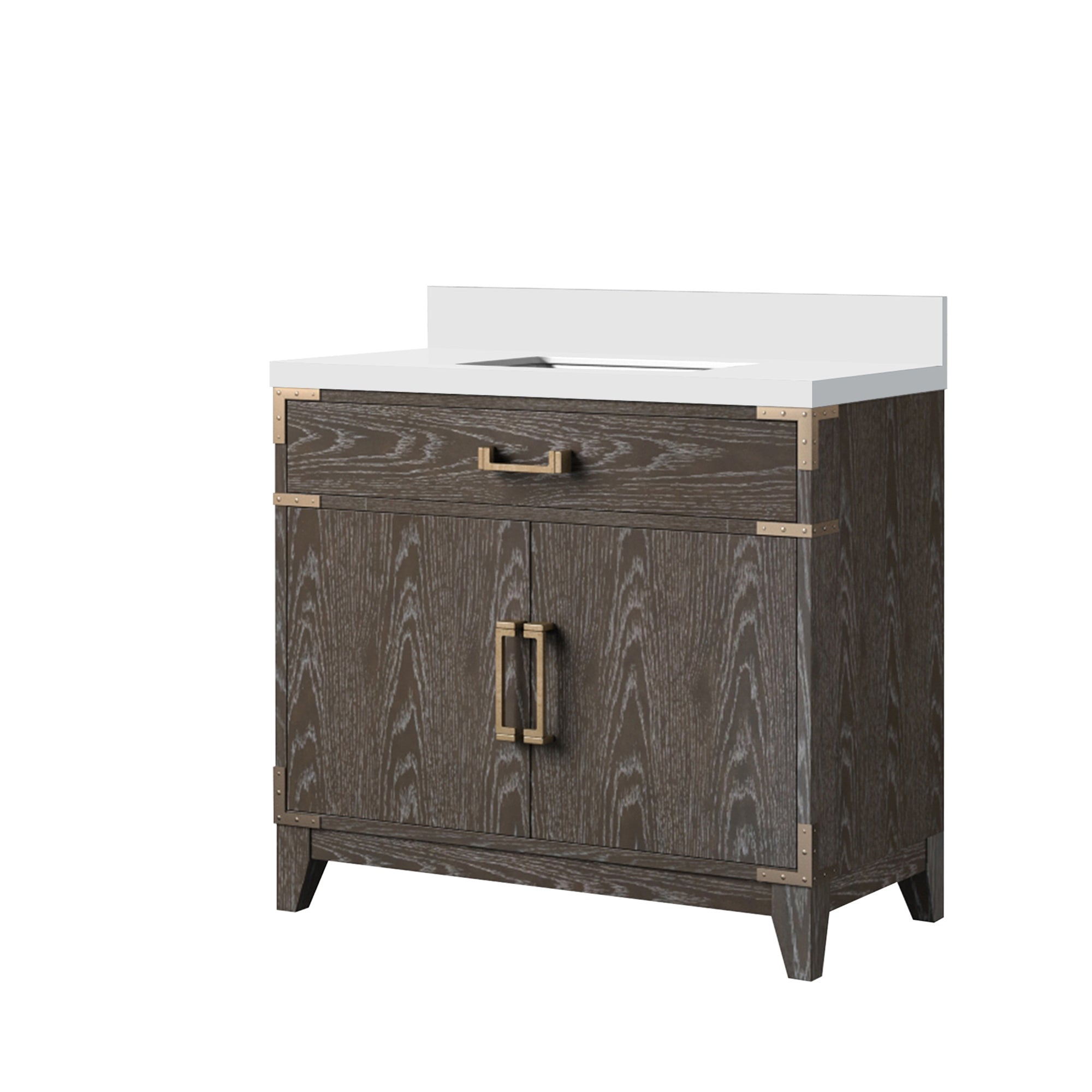 Laurel 36 in W x 22 in D Brown Oak Single Bath Vanity