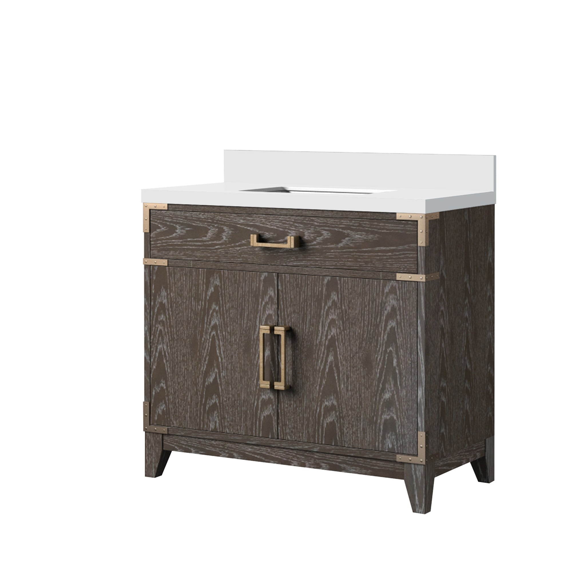 Laurel 36 in W x 22 in D Brown Oak Single Bath Vanity