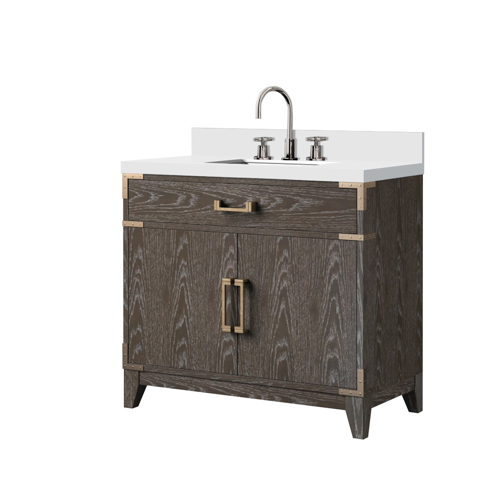 Laurel 36 in W x 22 in D Brown Oak Single Bath Vanity