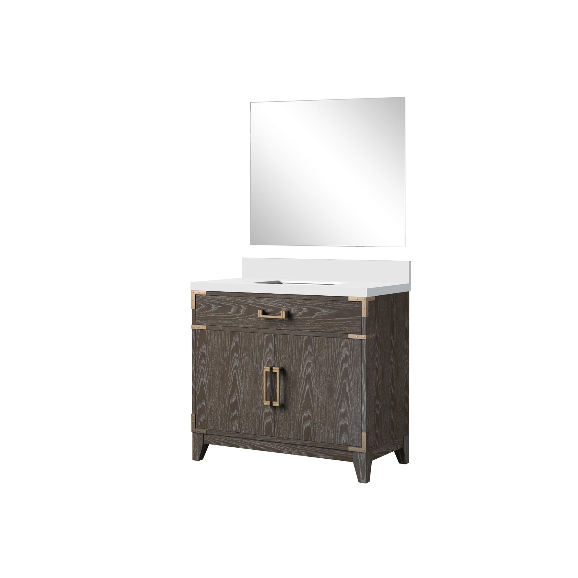 Laurel 36 in W x 22 in D Brown Oak Single Bath Vanity