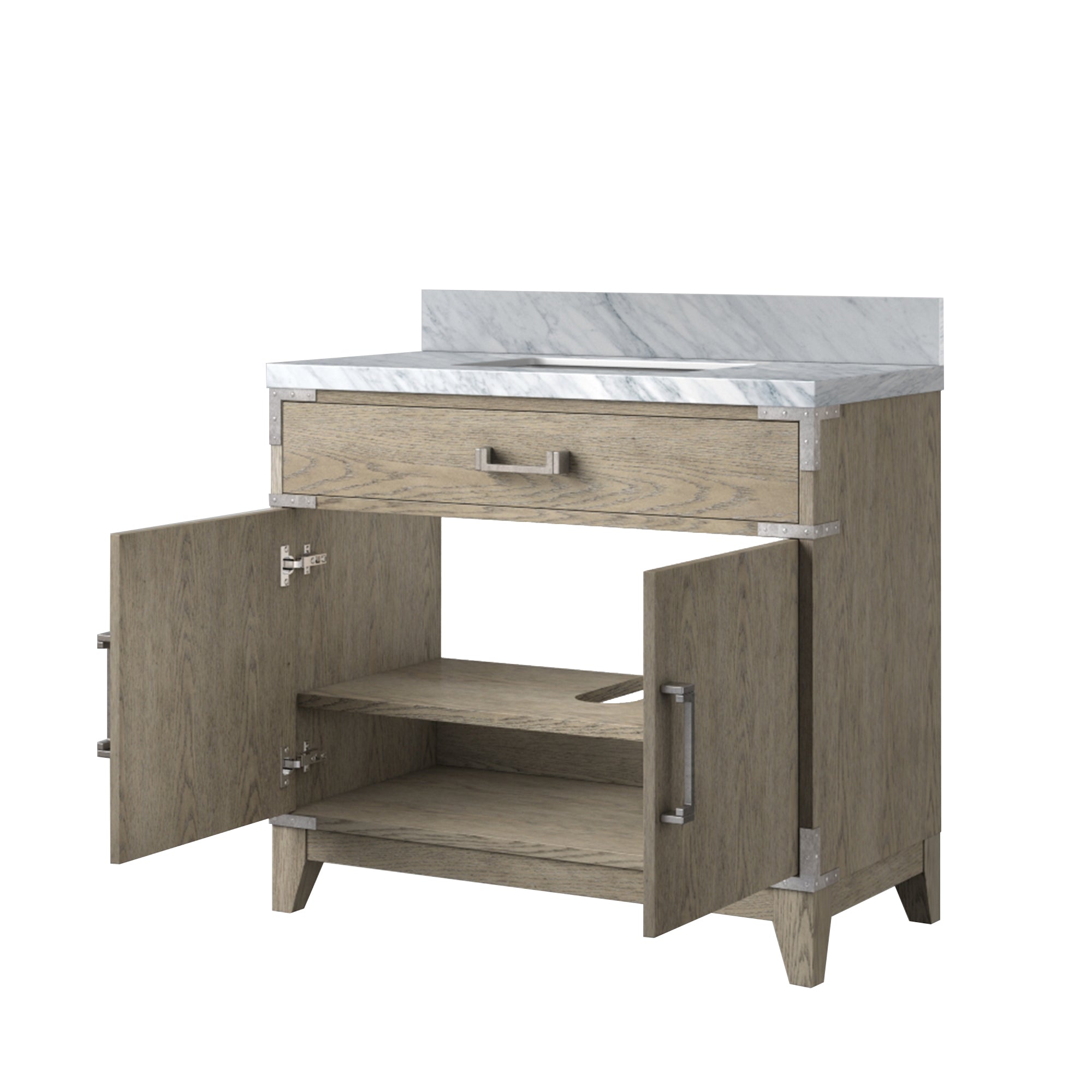 Laurel 36 in W x 22 in D Grey Oak Single Bath Vanity